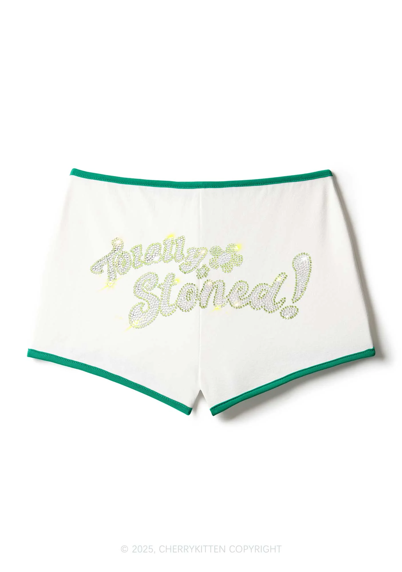 Rhinestone Totally Stoned Y2K Booty Shorts Cherrykitten - Image 5
