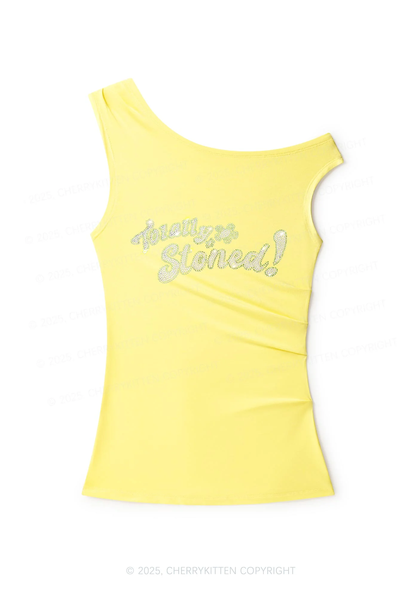 Rhinestone Totally Stoned Y2K Off Shoulder Tank Top Cherrykitten - Image 3