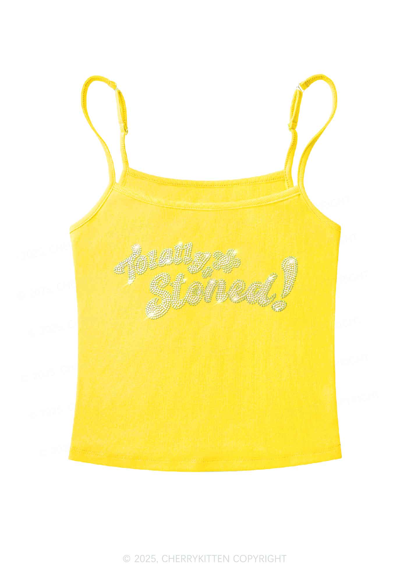 Rhinestone Totally Stoned Y2K Spaghetti Strap Cami Cherrykitten - Image 6