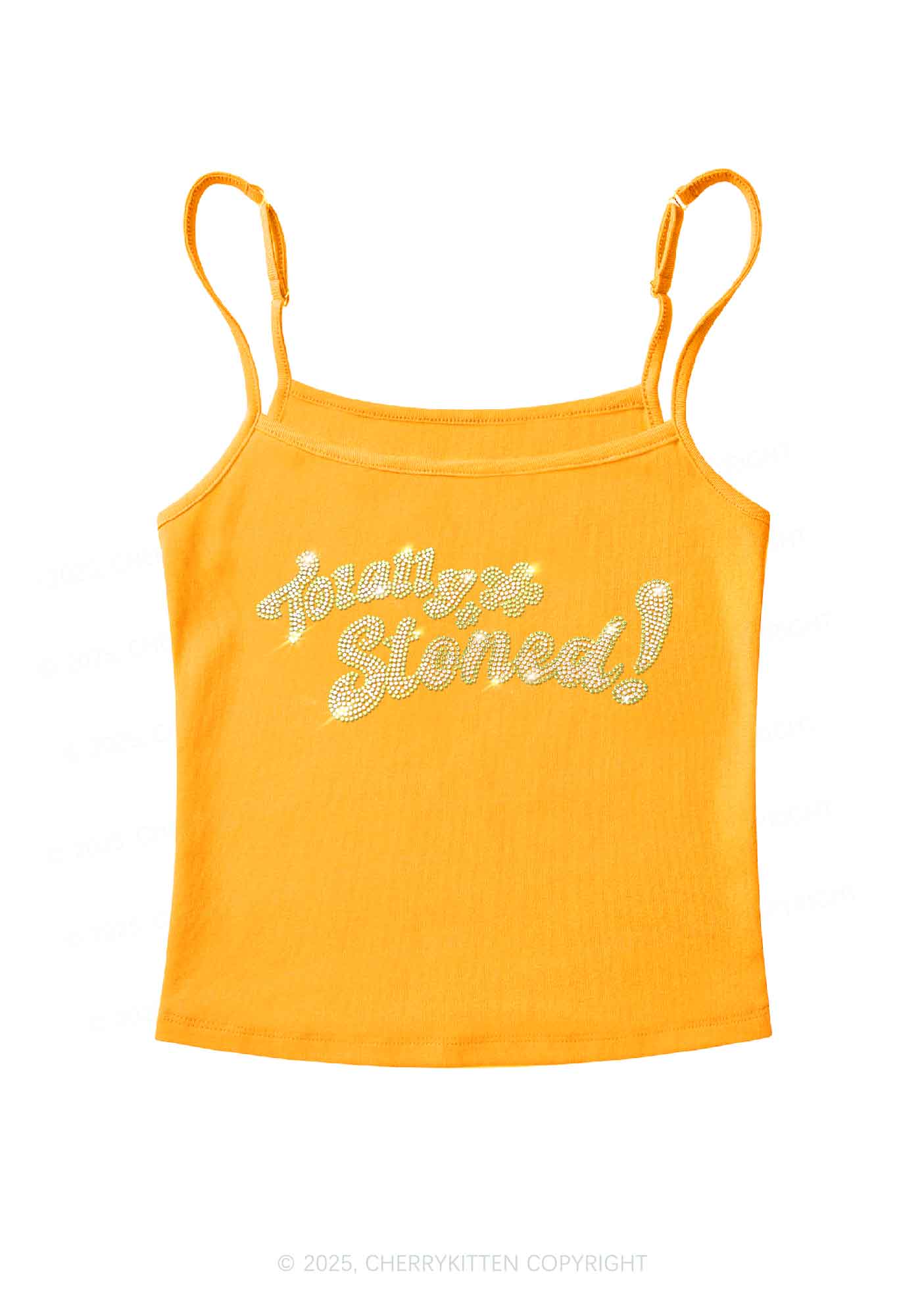 Rhinestone Totally Stoned Y2K Spaghetti Strap Cami Cherrykitten - Image 7