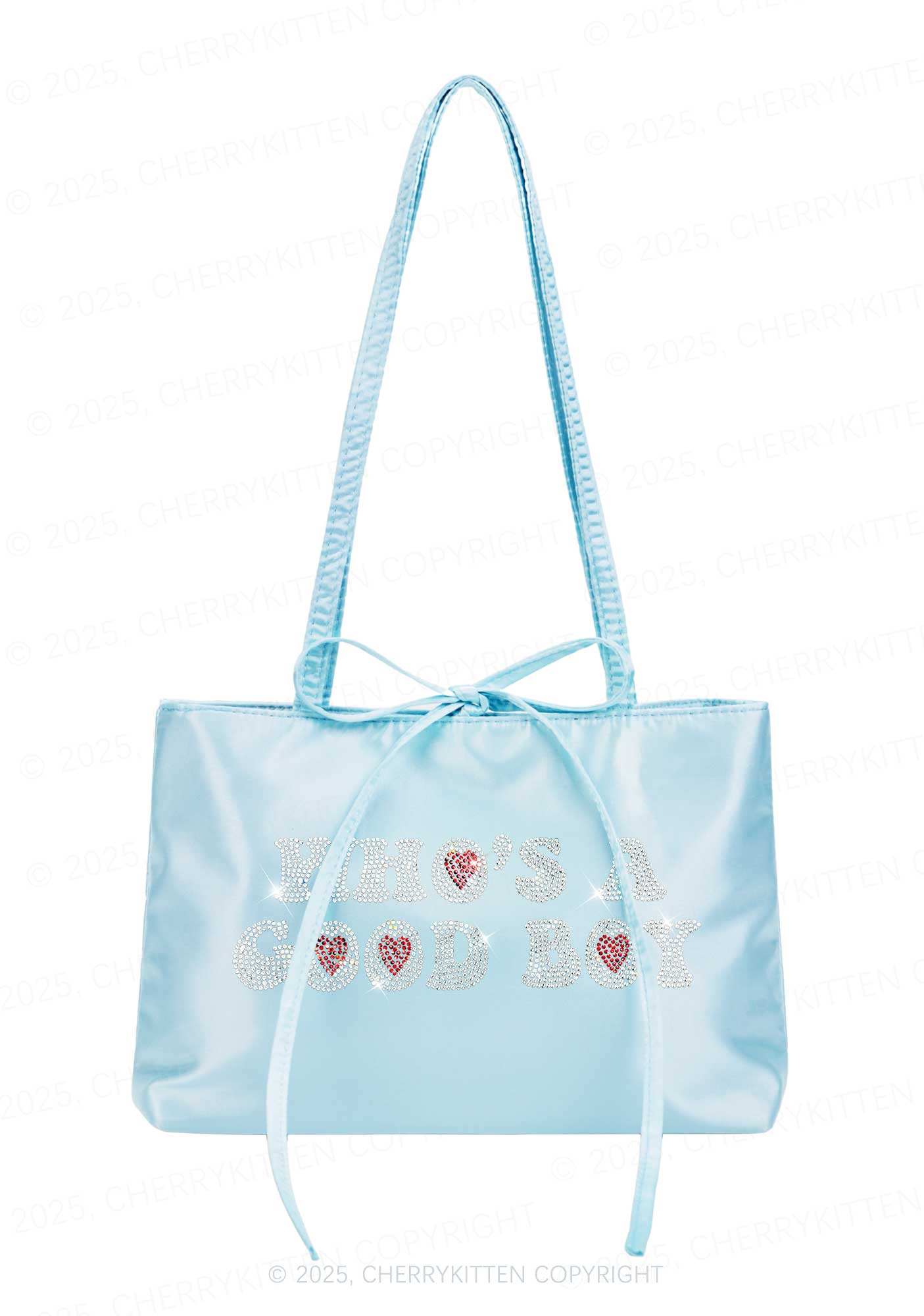 Rhinestone Whos A Good Boy Y2K Satin Bags Cherrykitten - Image 2