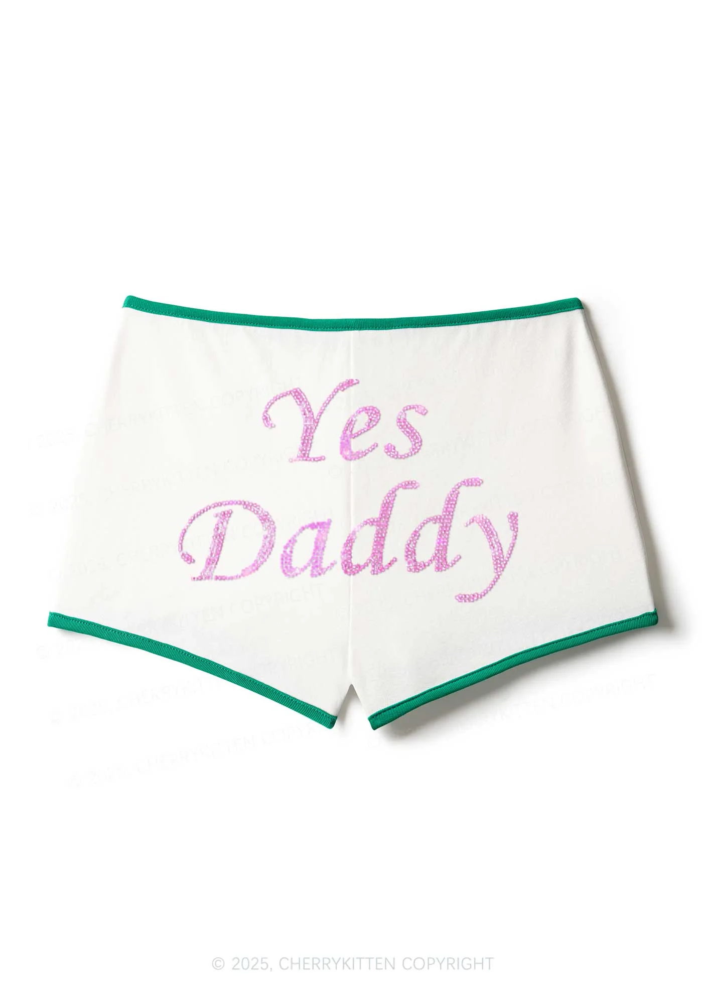 Rhinestone Yes Daddy Y2K Booty Shorts Cherrykitten - Image 3