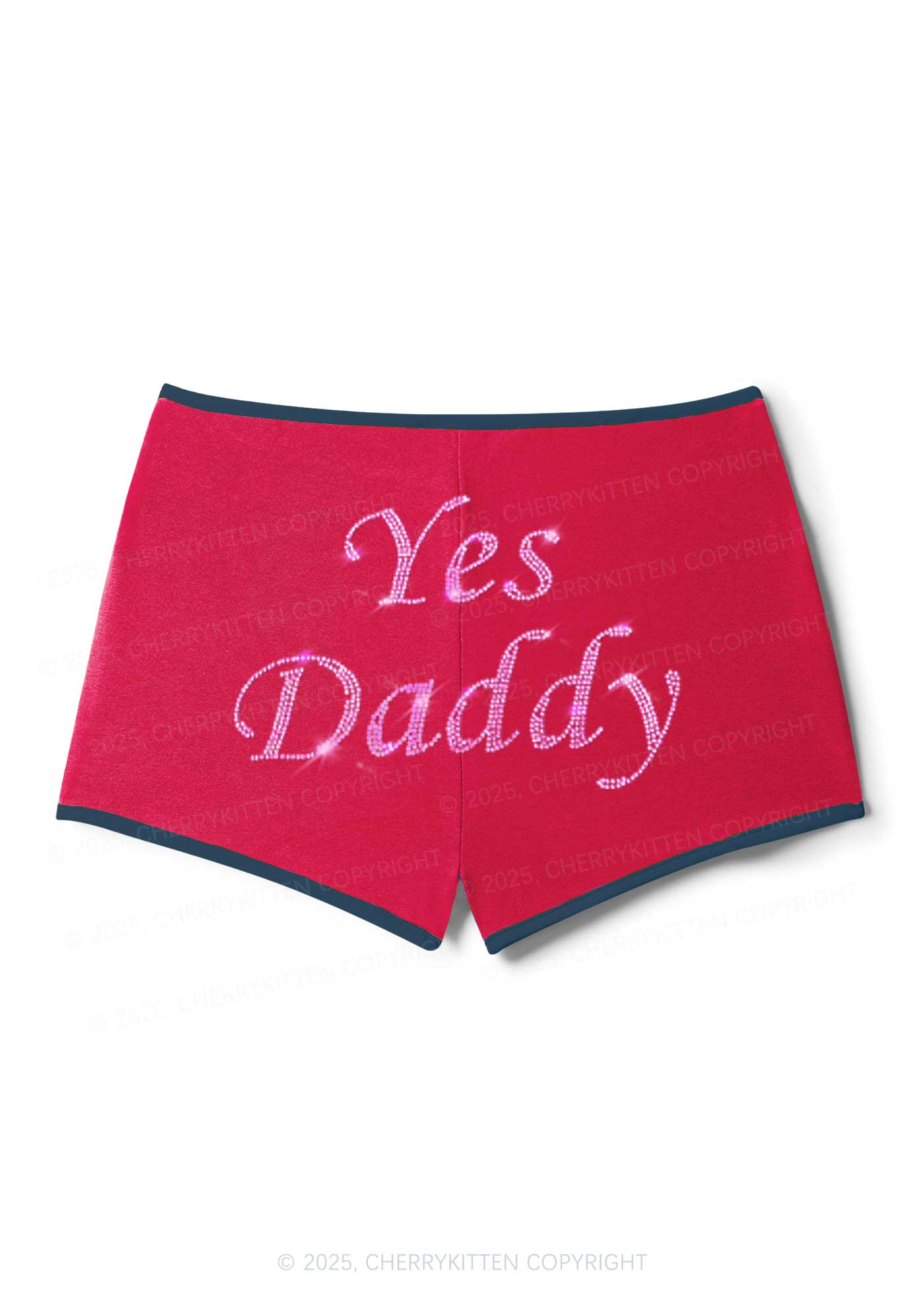 Rhinestone Yes Daddy Y2K Booty Shorts Cherrykitten - Image 6
