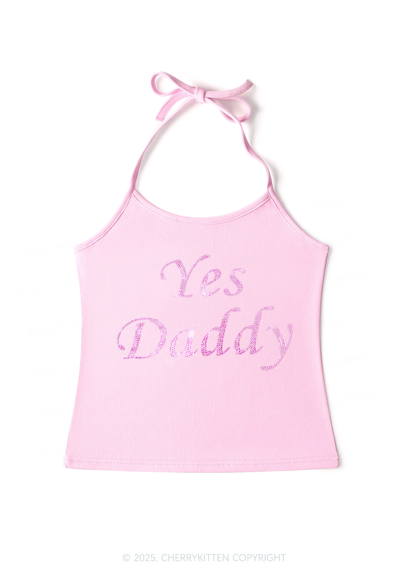Rhinestone Yes Daddy Y2K Halter Neck Cami Cherrykitten - Image 6