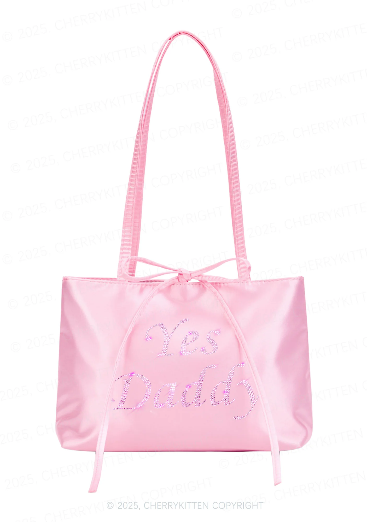 Rhinestone Yes Daddy Y2K Satin Bags Cherrykitten - Image 2
