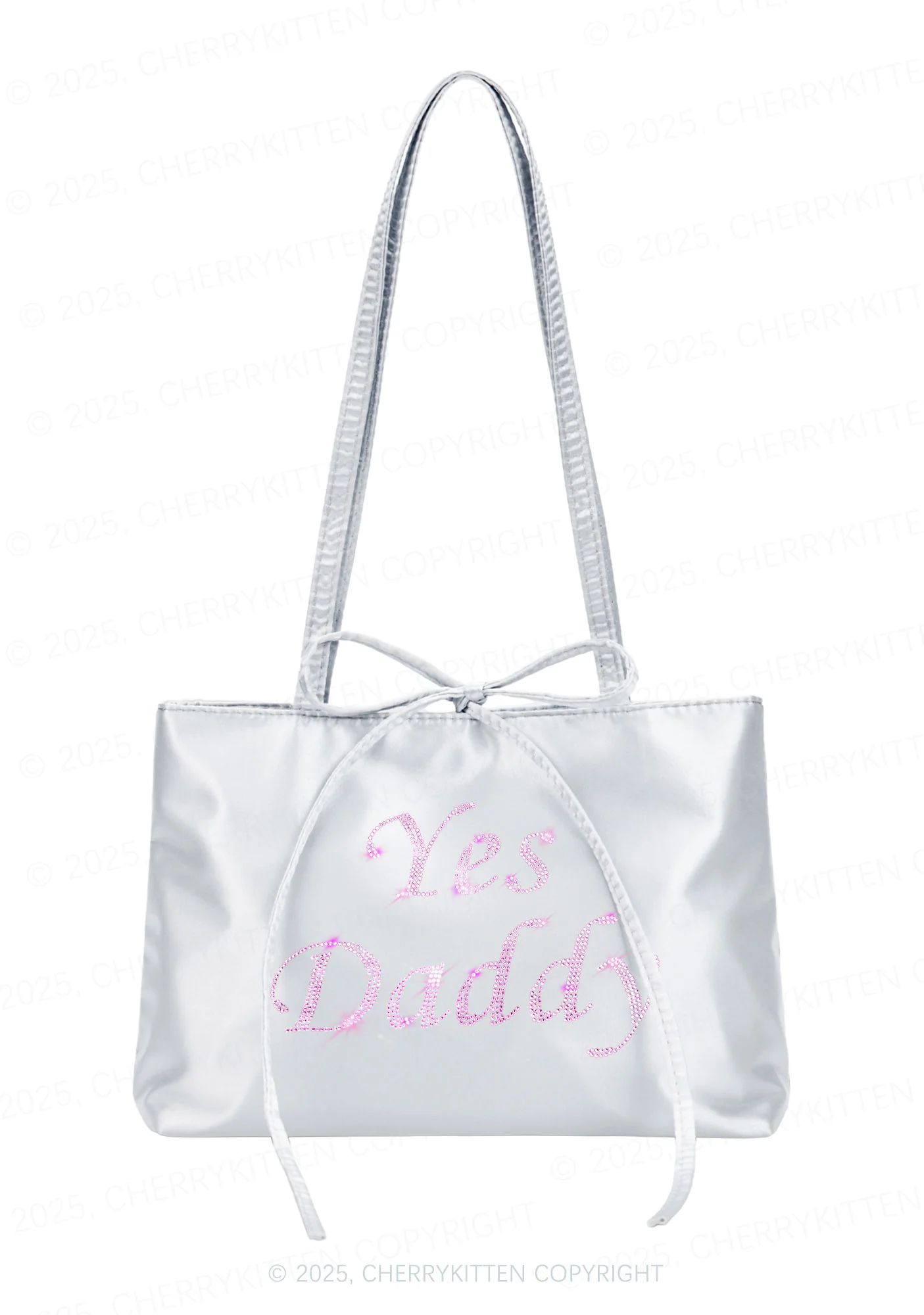 Rhinestone Yes Daddy Y2K Satin Bags Cherrykitten - Image 3