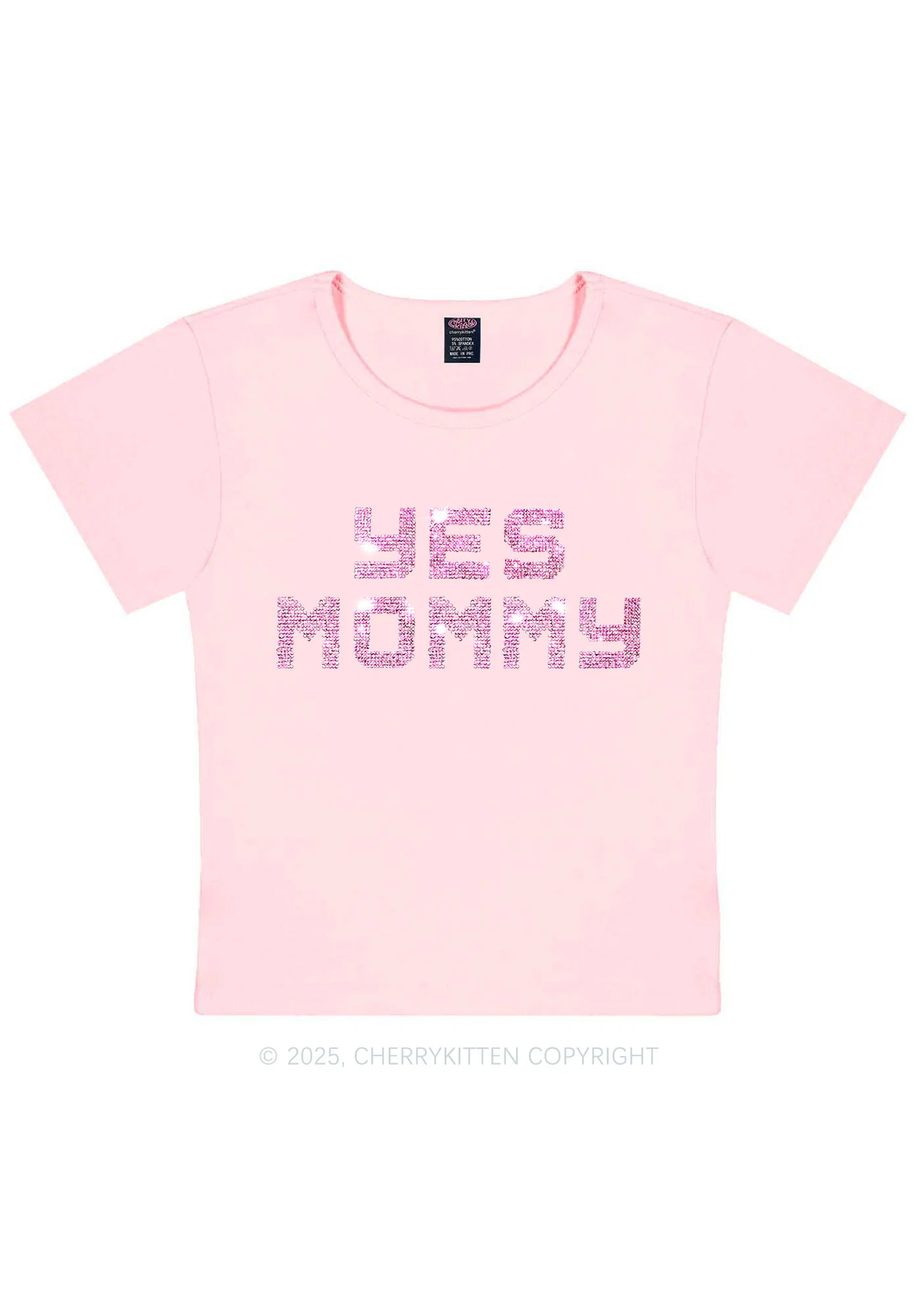 Rhinestone Yes Mommy Y2K Baby Tee Cherrykitten - Image 11