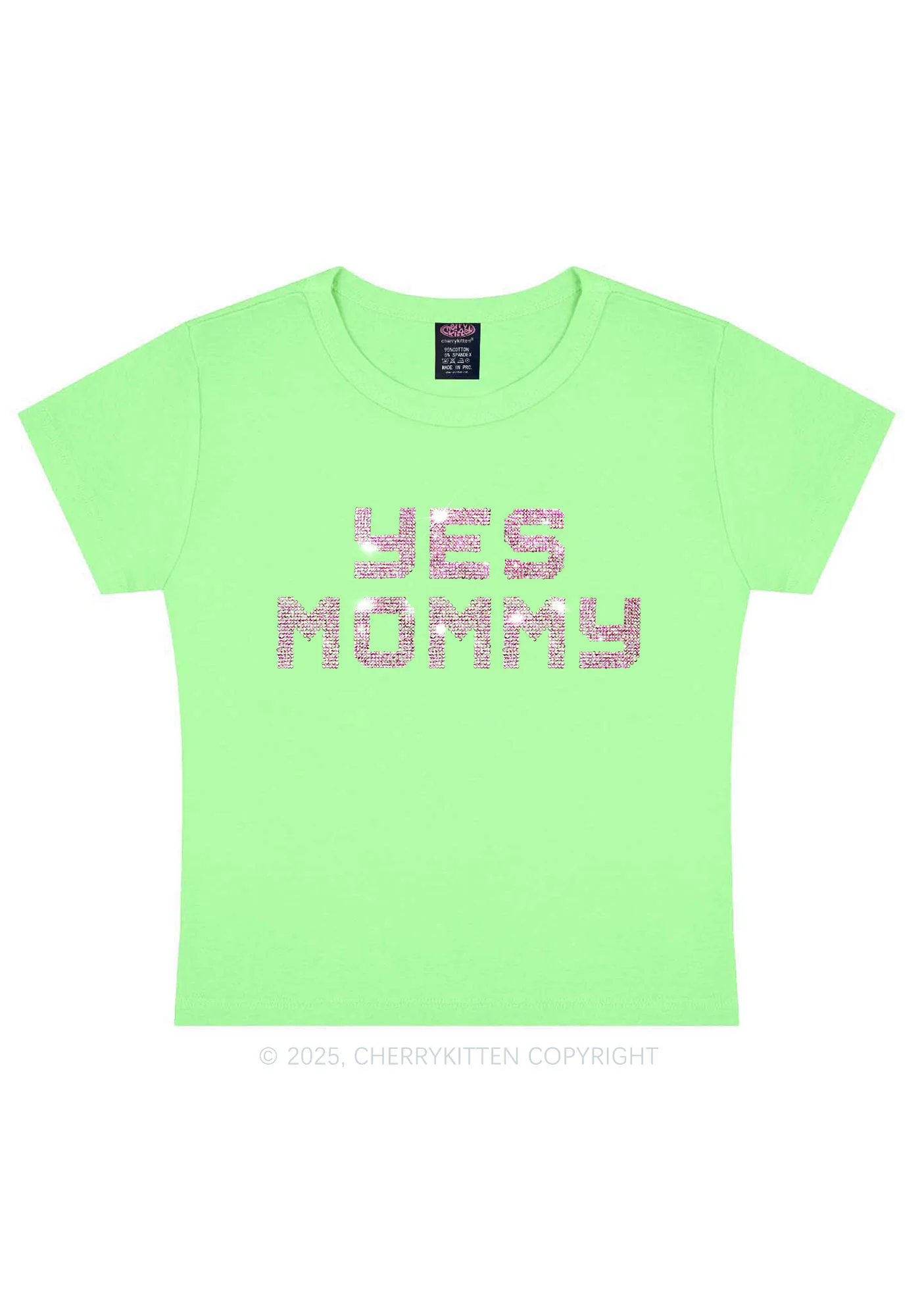 Rhinestone Yes Mommy Y2K Baby Tee Cherrykitten - Image 12