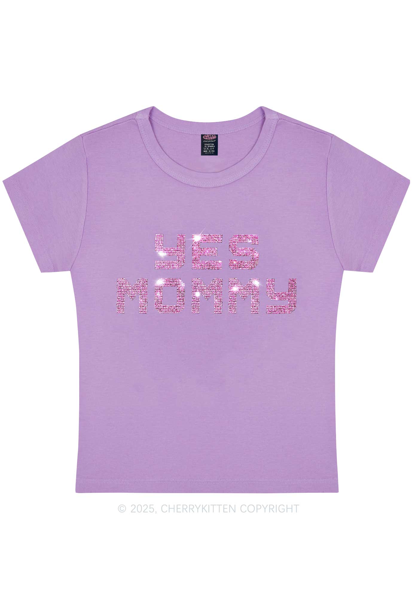 Rhinestone Yes Mommy Y2K Baby Tee Cherrykitten - Image 7