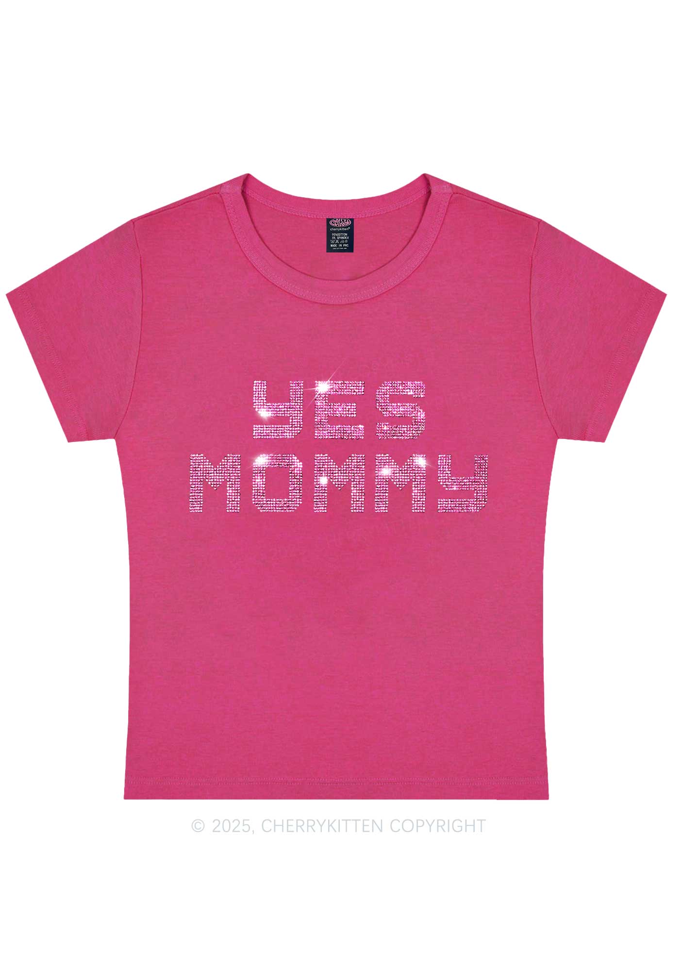 Rhinestone Yes Mommy Y2K Baby Tee Cherrykitten - Image 8