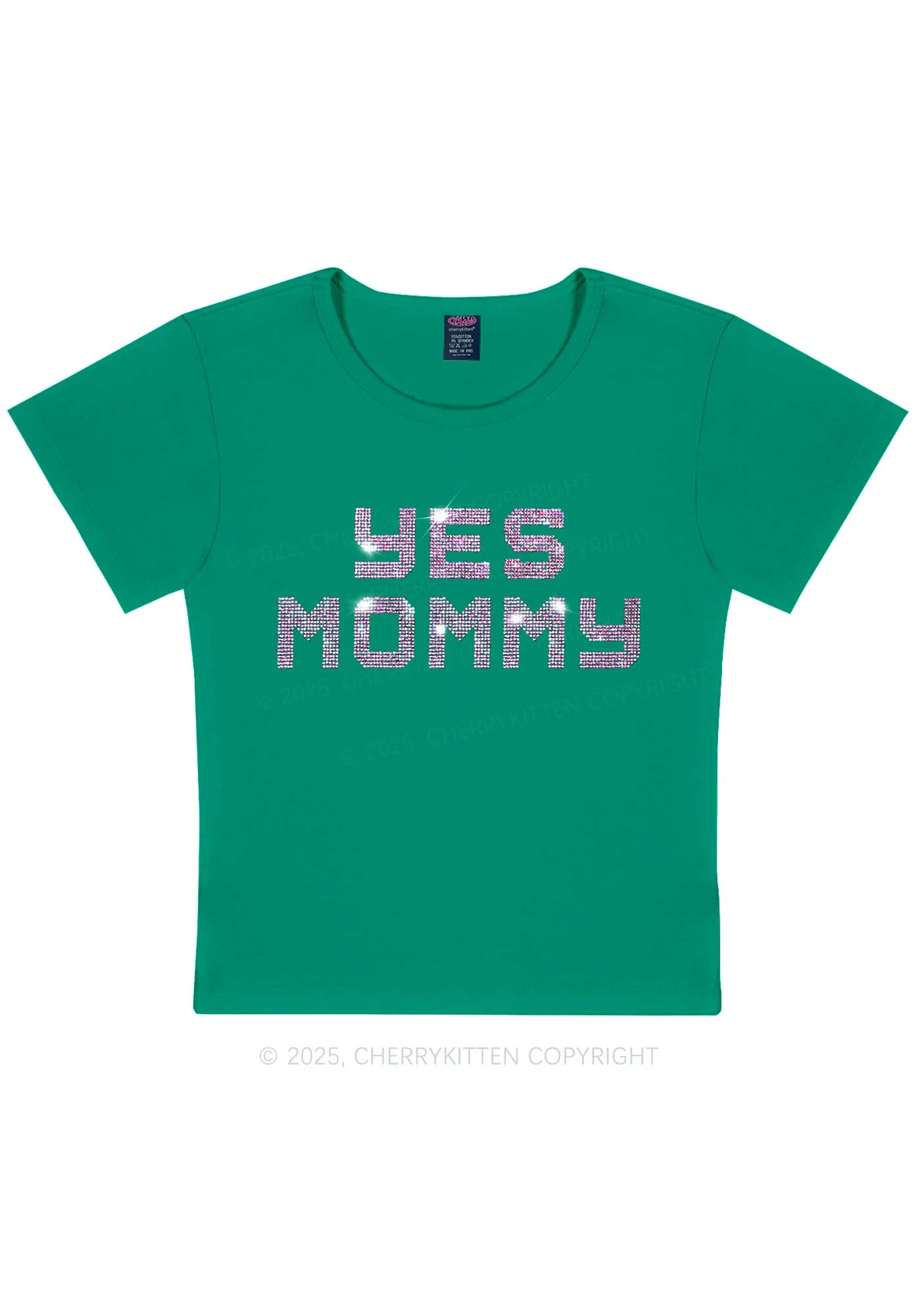 Rhinestone Yes Mommy Y2K Baby Tee Cherrykitten - Image 9