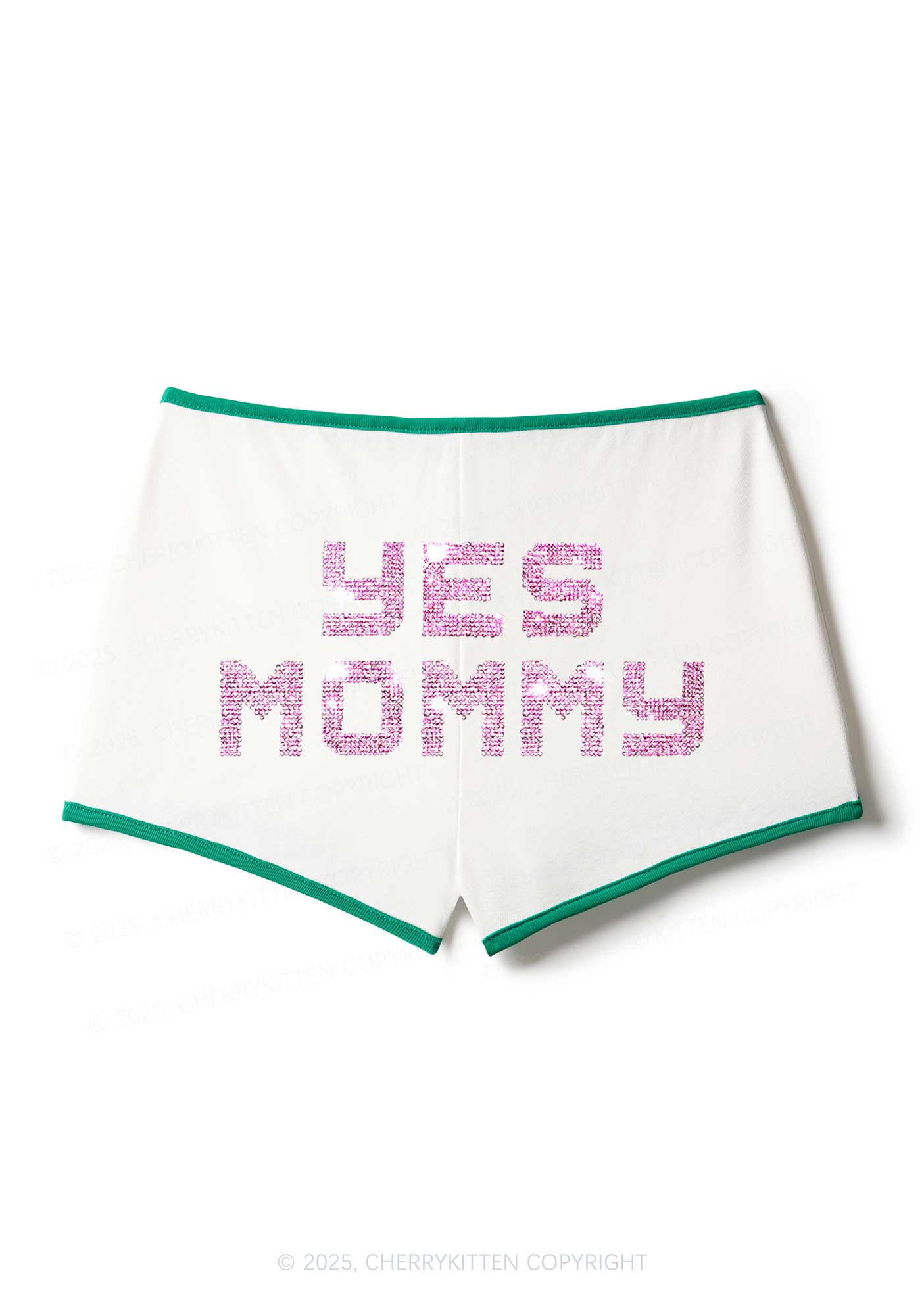 Rhinestone Yes Mommy Y2K Booty Shorts Cherrykitten - Image 3