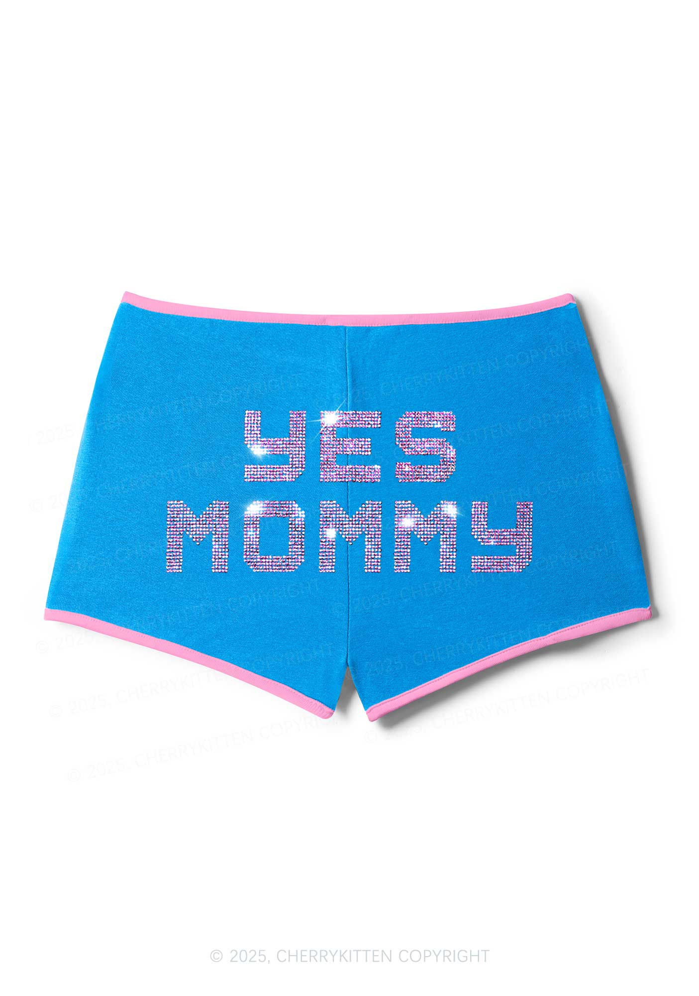 Rhinestone Yes Mommy Y2K Booty Shorts Cherrykitten - Image 4