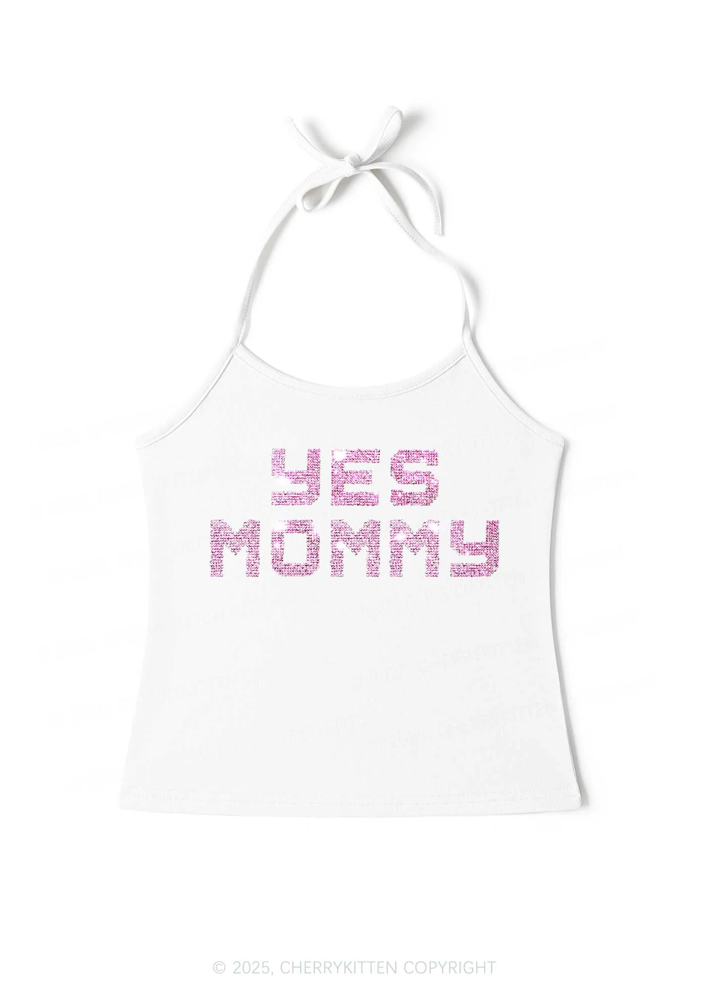 Rhinestone Yes Mommy Y2K Halter Neck Cami Cherrykitten - Image 2
