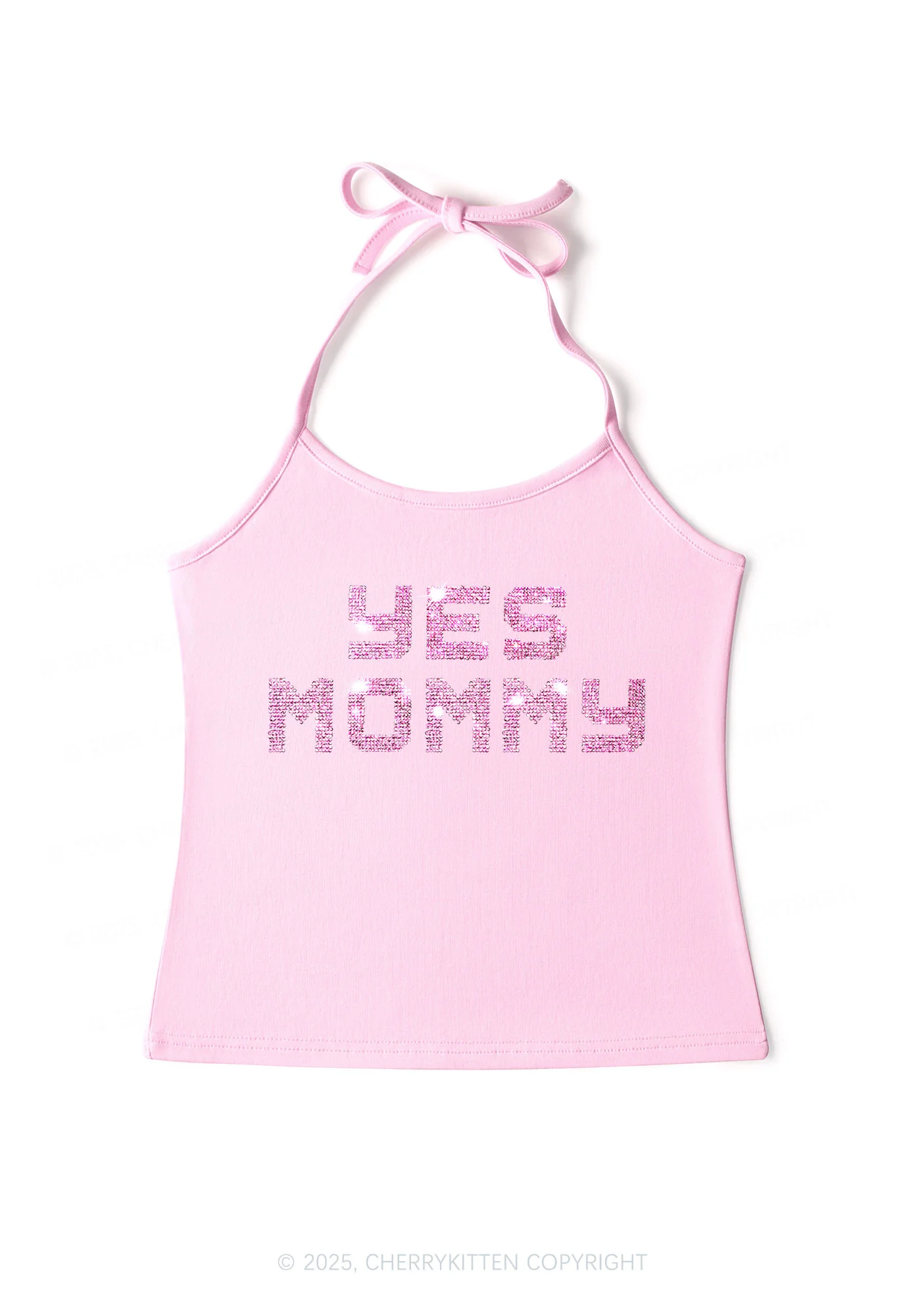 Rhinestone Yes Mommy Y2K Halter Neck Cami Cherrykitten - Image 3