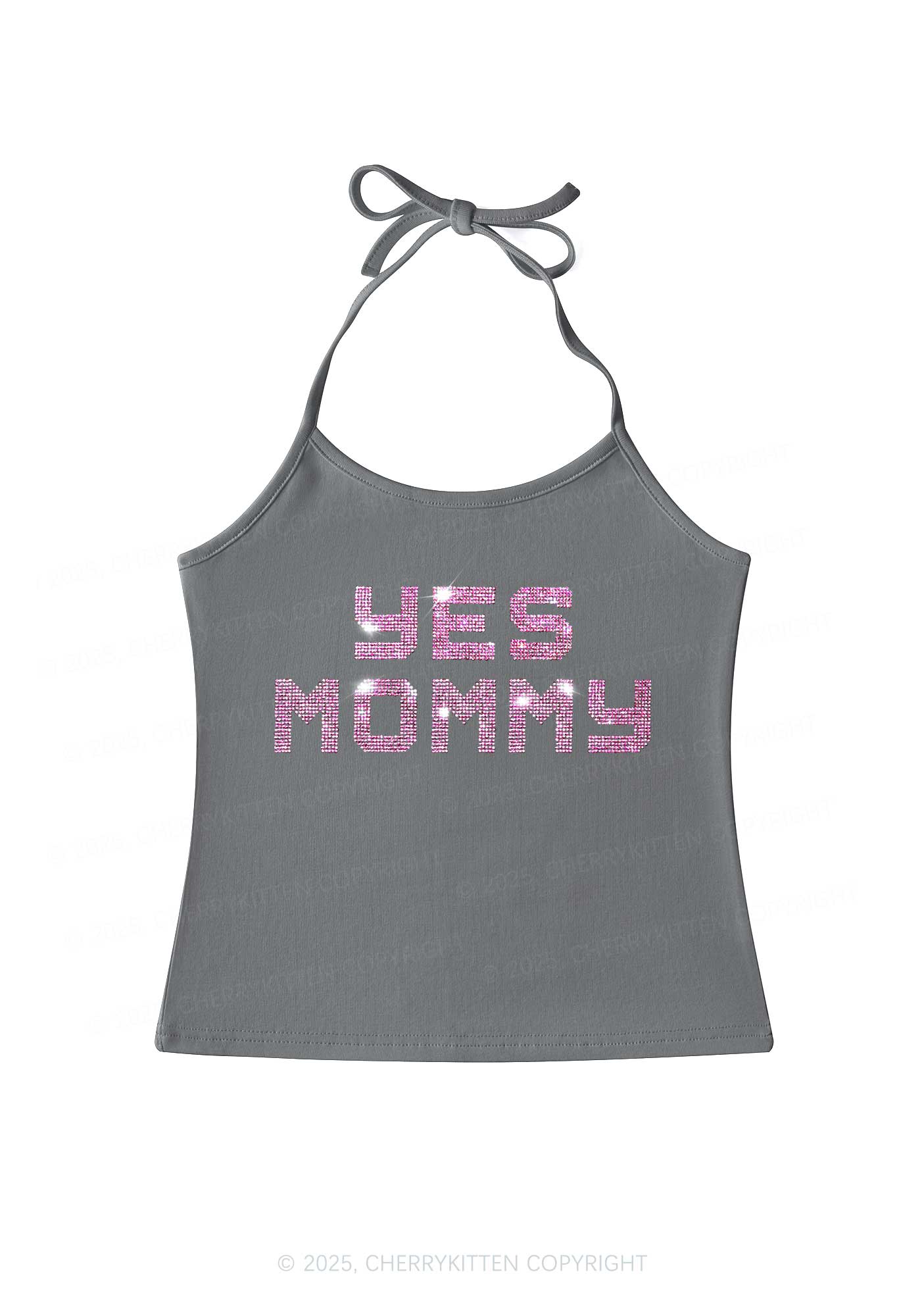 Rhinestone Yes Mommy Y2K Halter Neck Cami Cherrykitten - Image 5