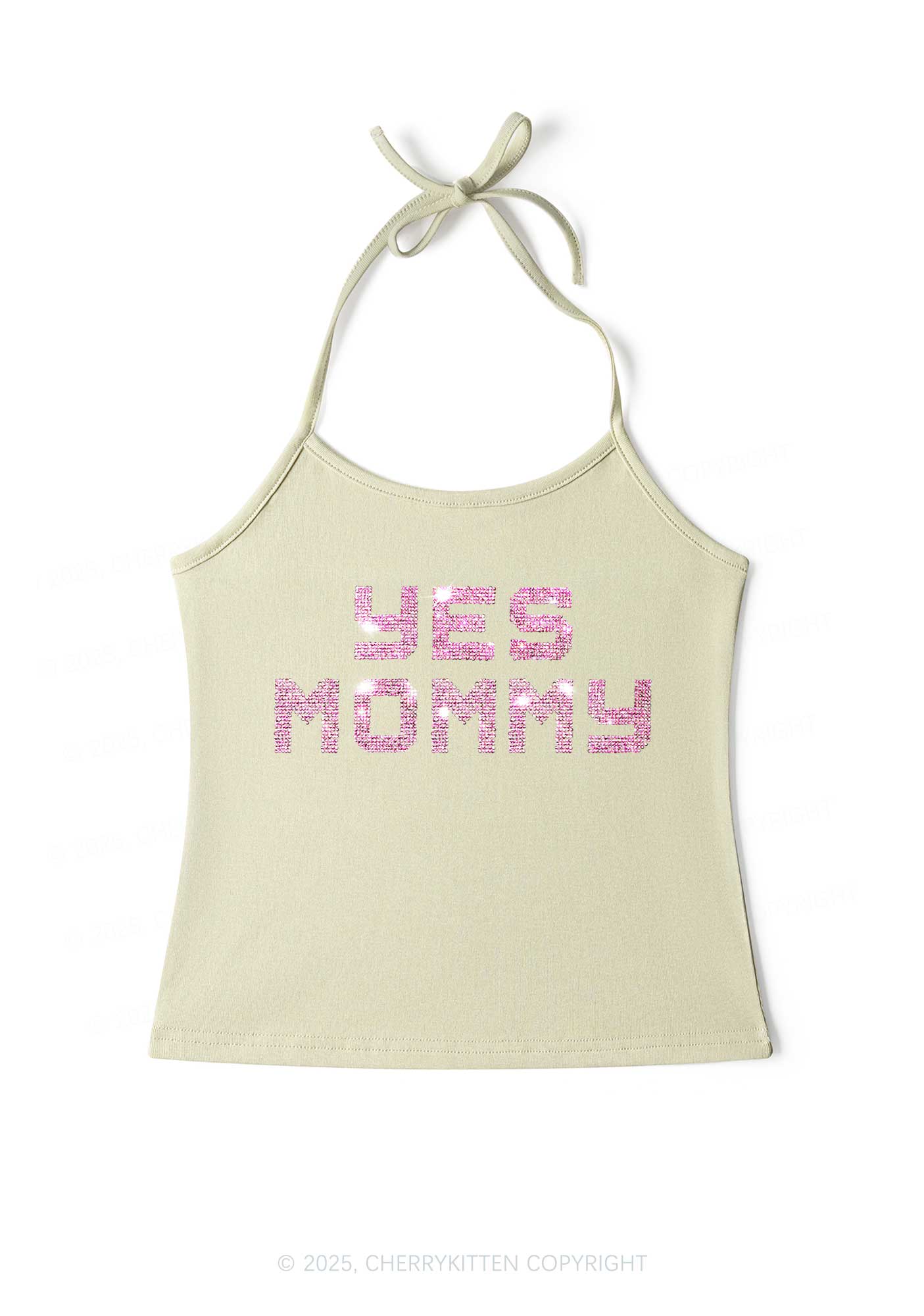 Rhinestone Yes Mommy Y2K Halter Neck Cami Cherrykitten - Image 6