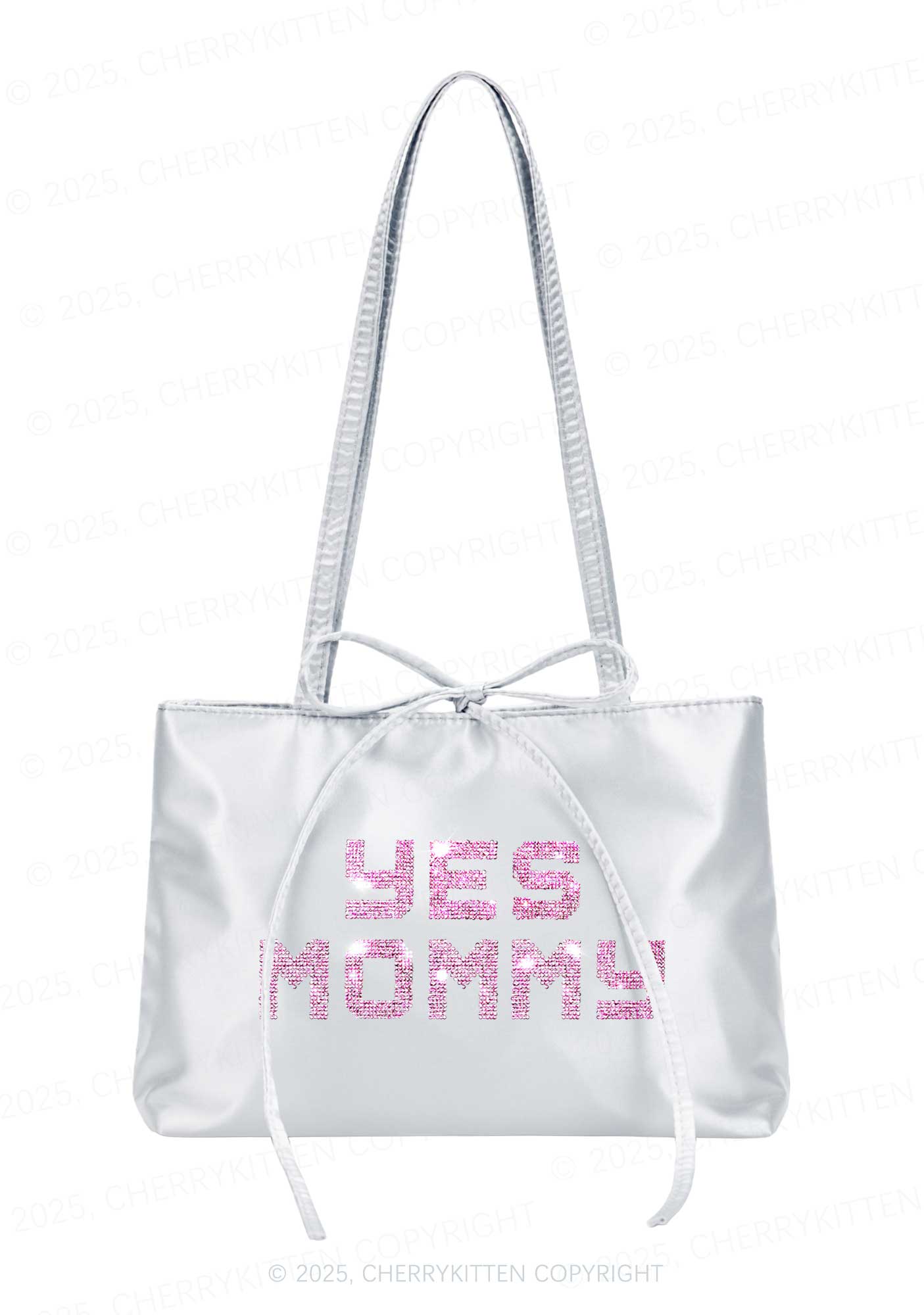 Rhinestone Yes Mommy Y2K Satin Bags Cherrykitten - Image 2