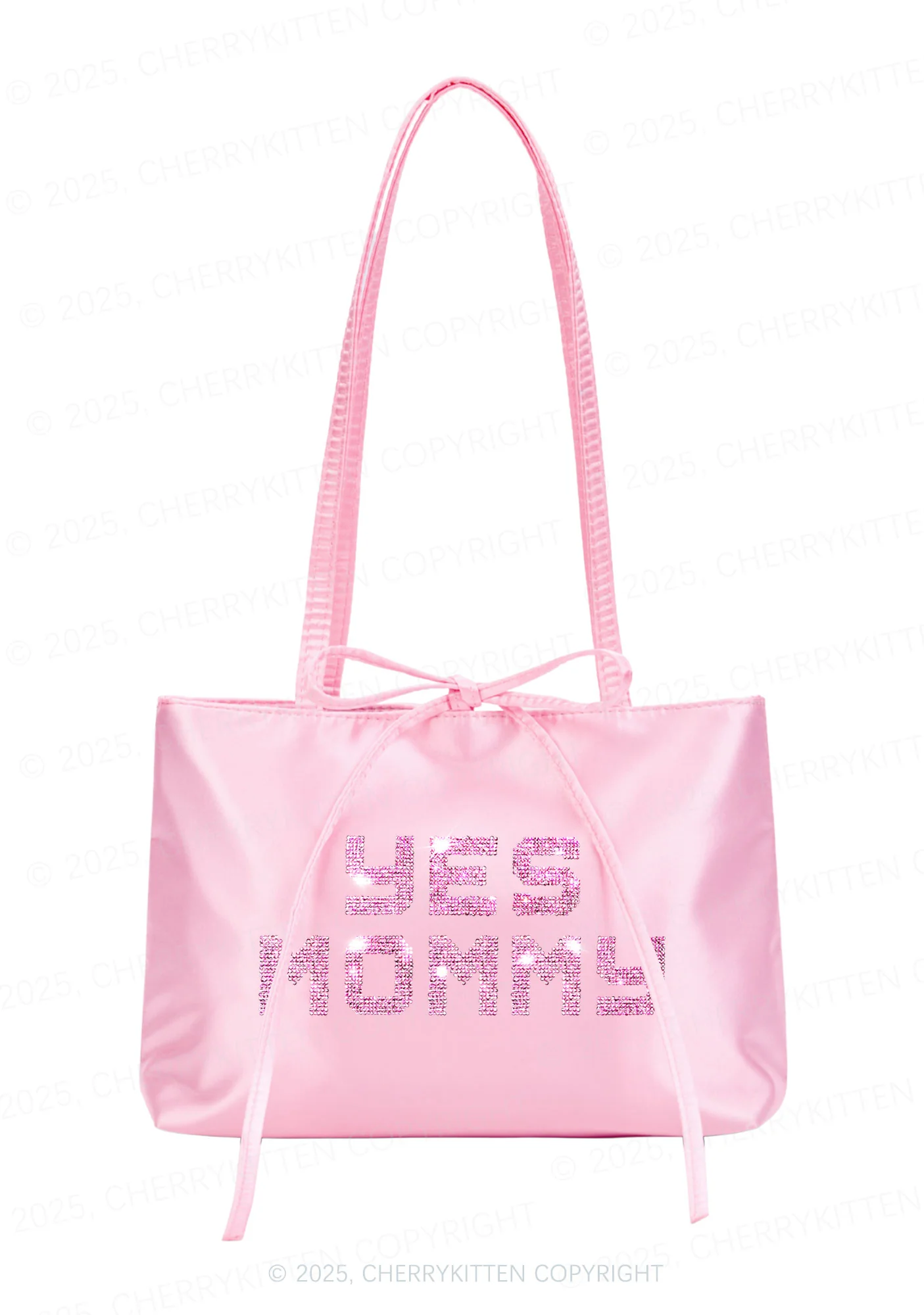Rhinestone Yes Mommy Y2K Satin Bags Cherrykitten - Image 3