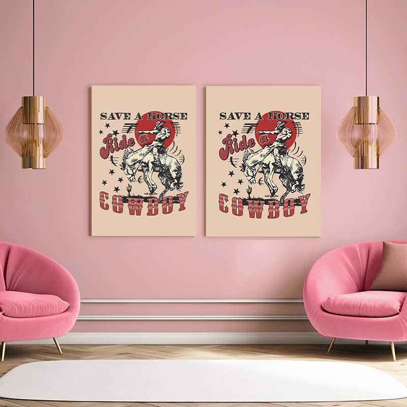 Ride A Cowboy Y2K Canvas Wall Art Cherrykitten - Image 2