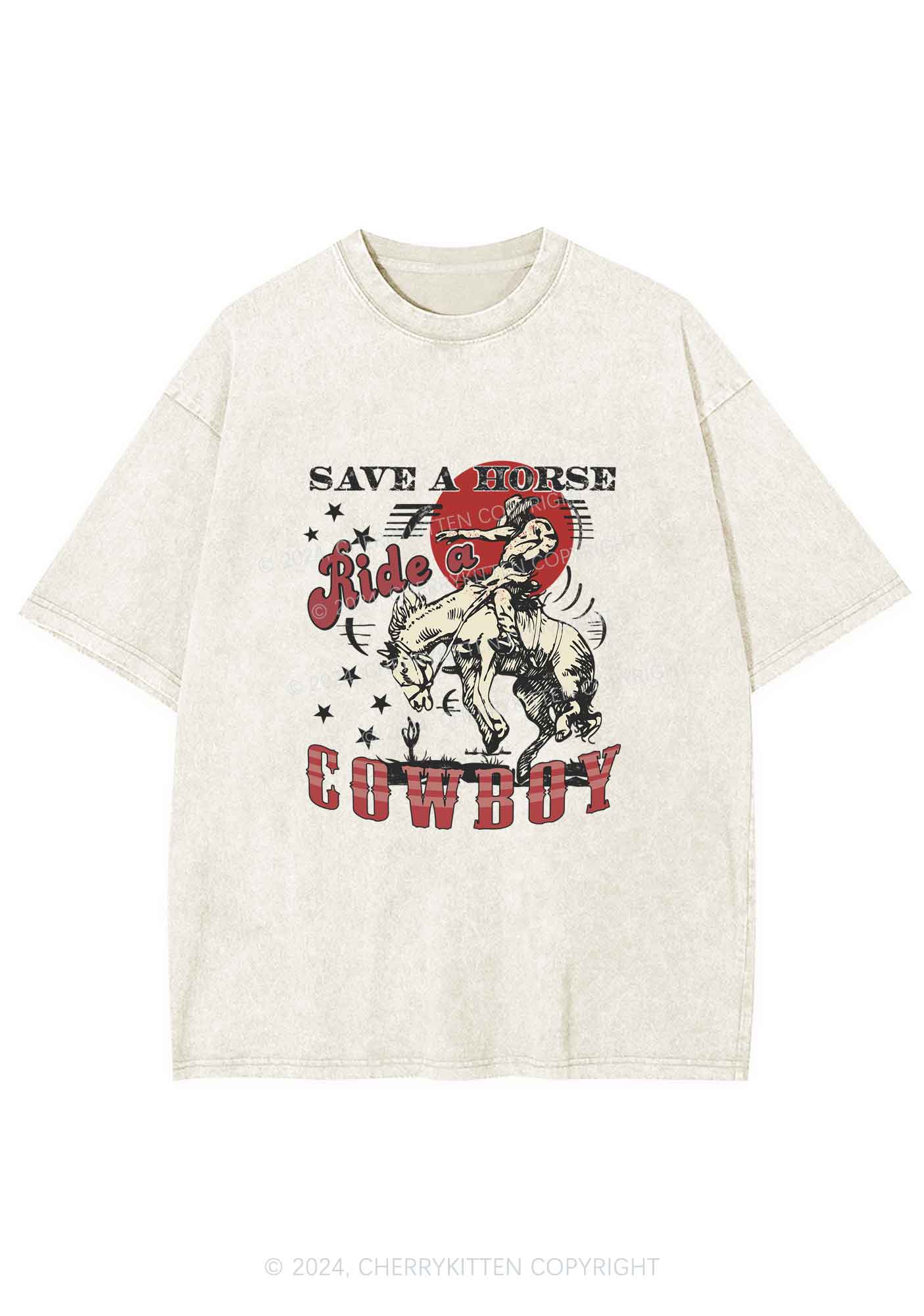 Ride A Cowboy Y2K Washed Tee Cherrykitten - Image 3