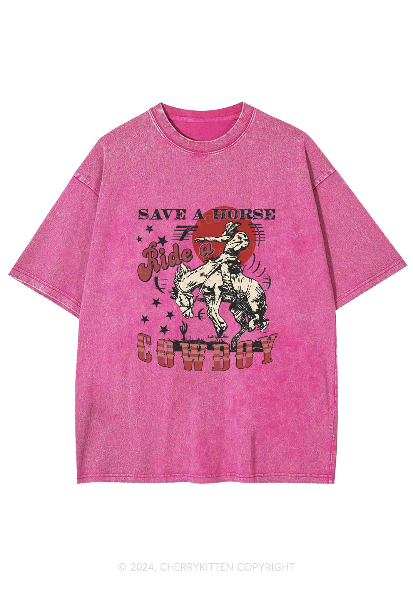 Ride A Cowboy Y2K Washed Tee Cherrykitten - Image 4