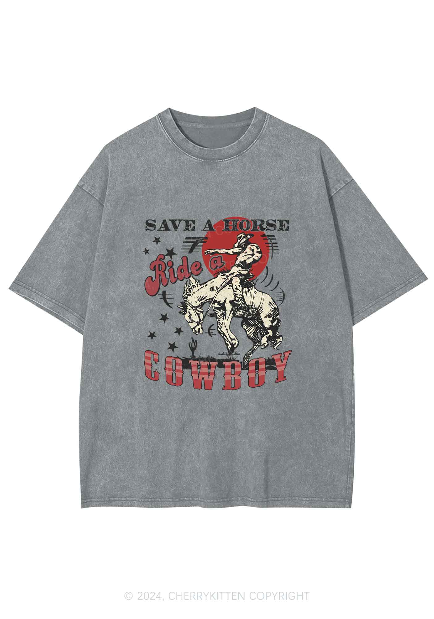 Ride A Cowboy Y2K Washed Tee Cherrykitten - Image 5