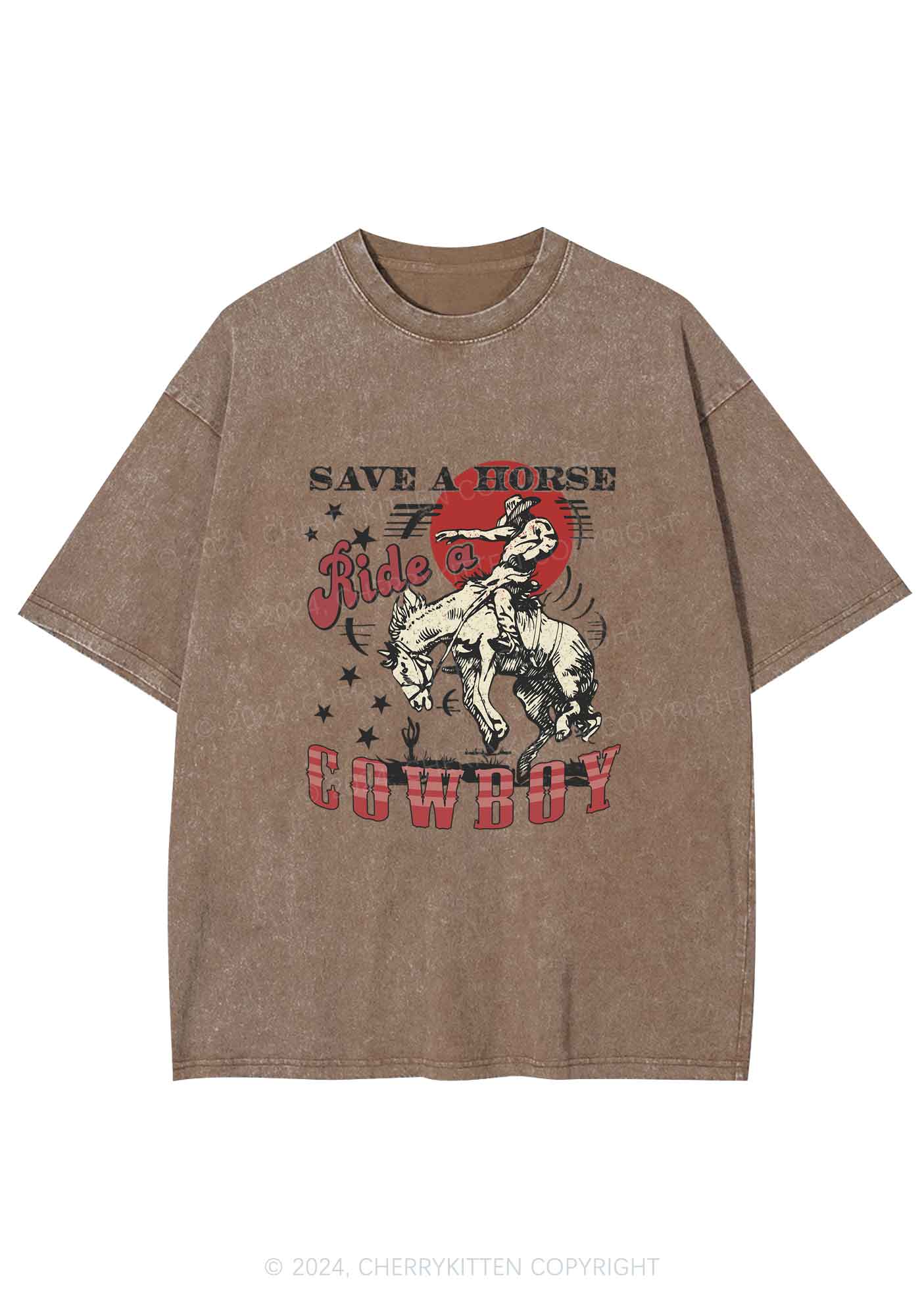 Ride A Cowboy Y2K Washed Tee Cherrykitten - Image 6