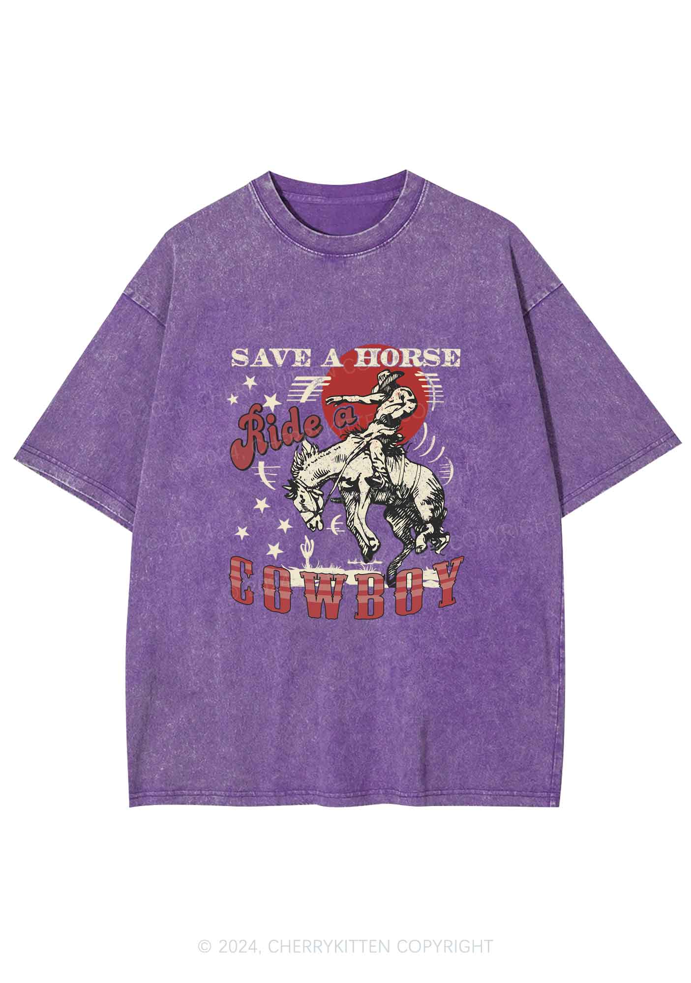 Ride A Cowboy Y2K Washed Tee Cherrykitten - Image 7