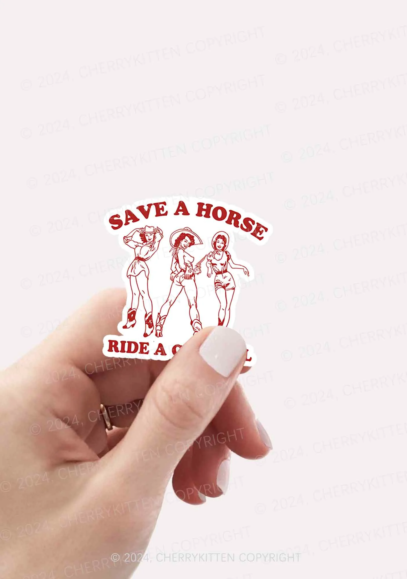 Ride A Cowgirl 1Pc Y2K Sticker Cherrykitten - Image 2
