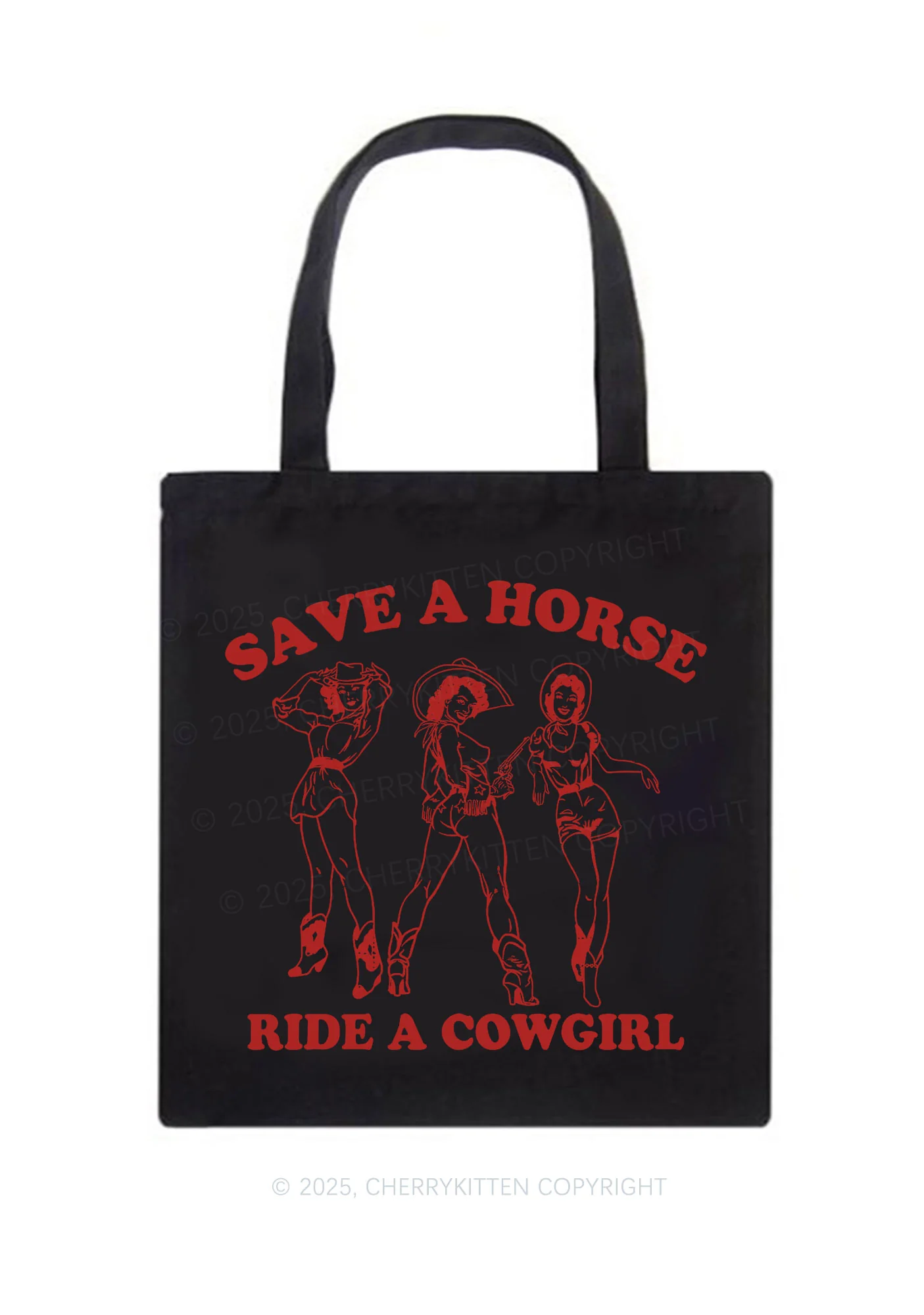 Ride A Cowgirl Pride Y2K Canvas Tote Bag Cherrykitten - Image 3