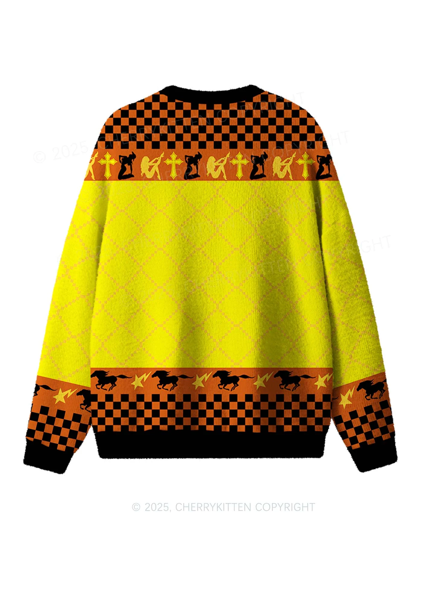 Ride A Cowgirl Pride Y2K Christmas Knit Sweatshirt Cherrykitten - Image 2