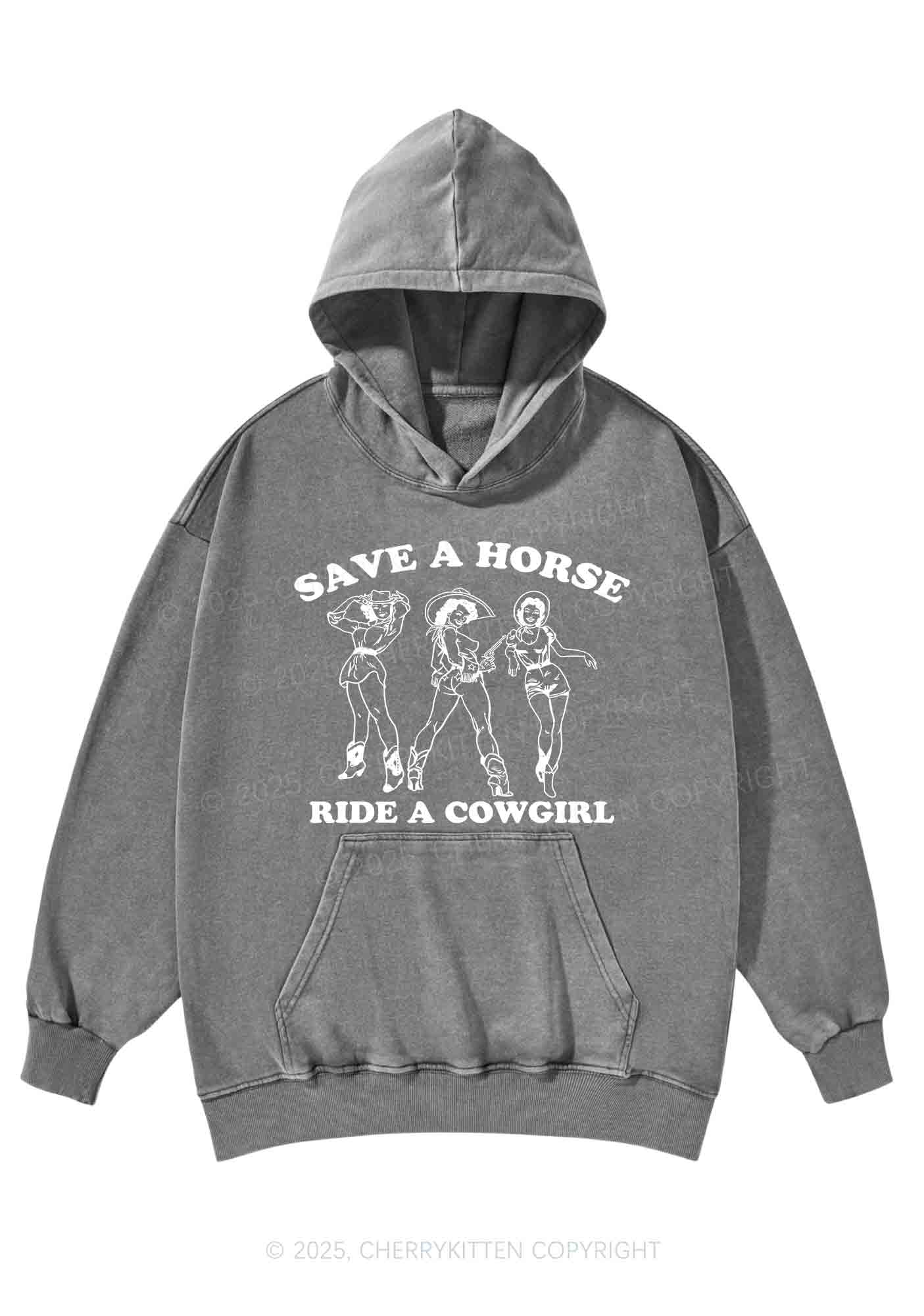 Ride A Cowgirl Pride Y2K Washed Hoodie Cherrykitten - Image 5
