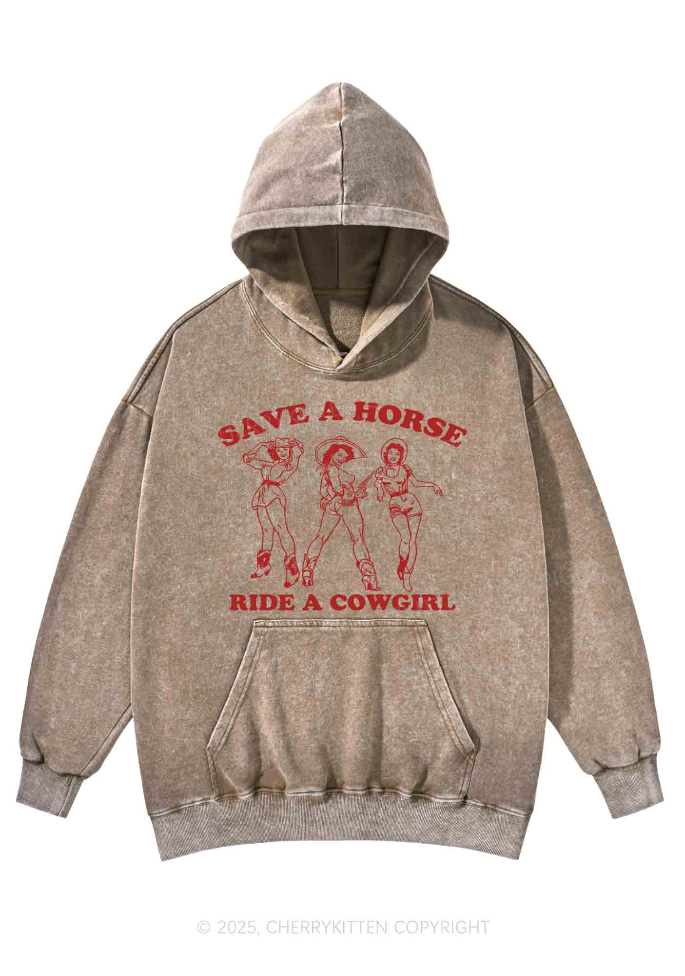 Ride A Cowgirl Pride Y2K Washed Hoodie Cherrykitten - Image 6