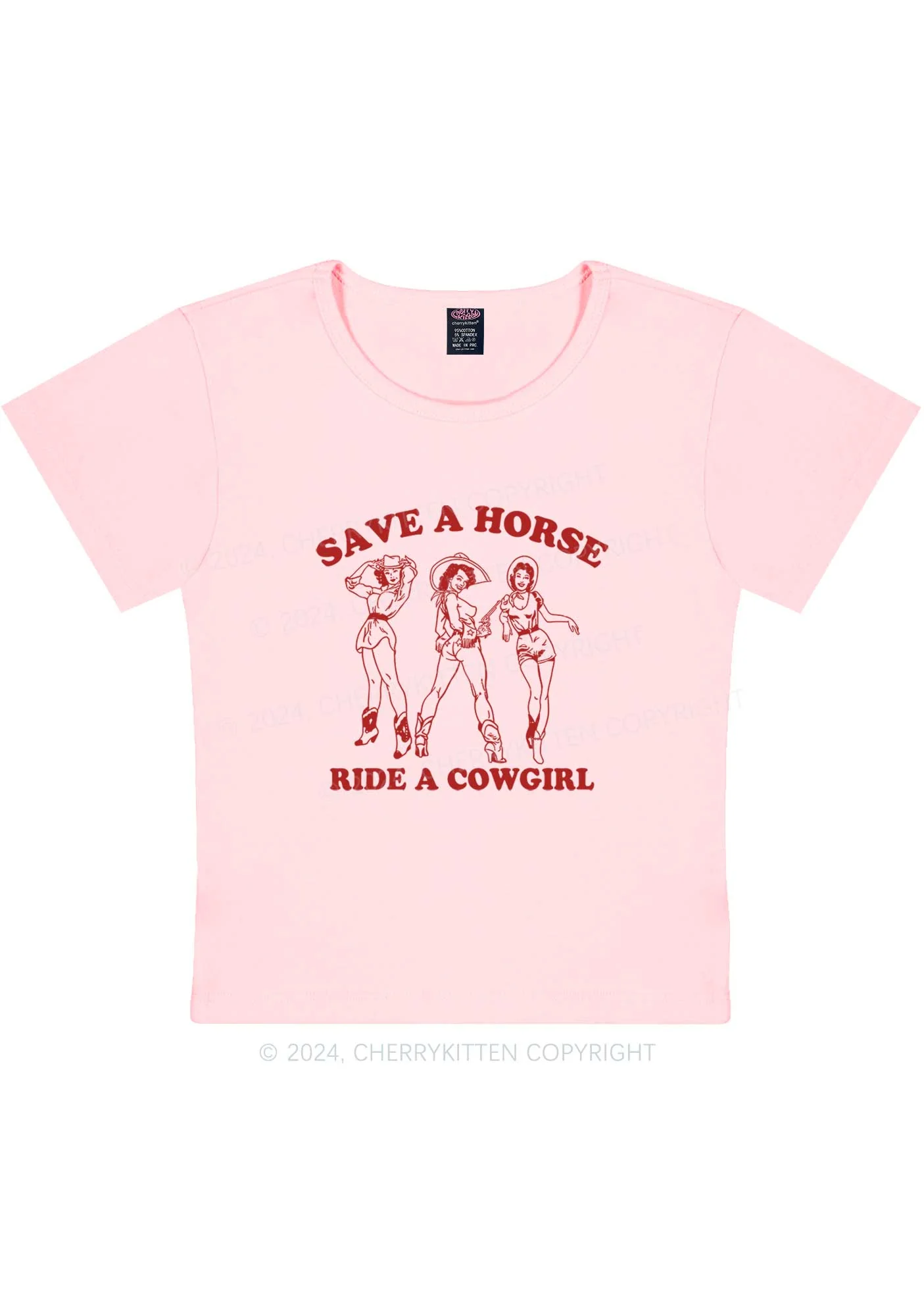 Ride A Cowgirl Y2K Baby Tee Cherrykitten - Image 8
