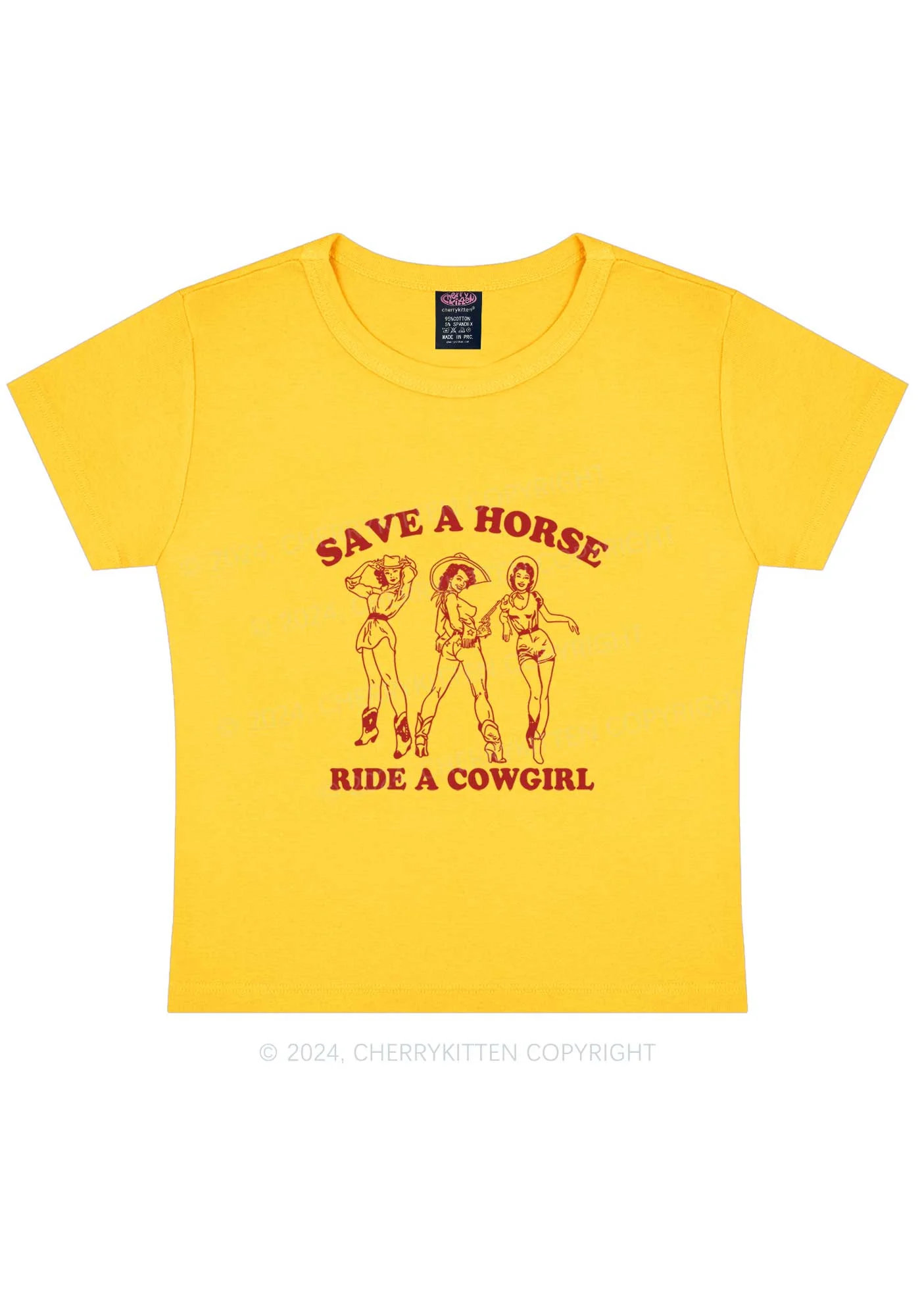 Ride A Cowgirl Y2K Baby Tee Cherrykitten - Image 9