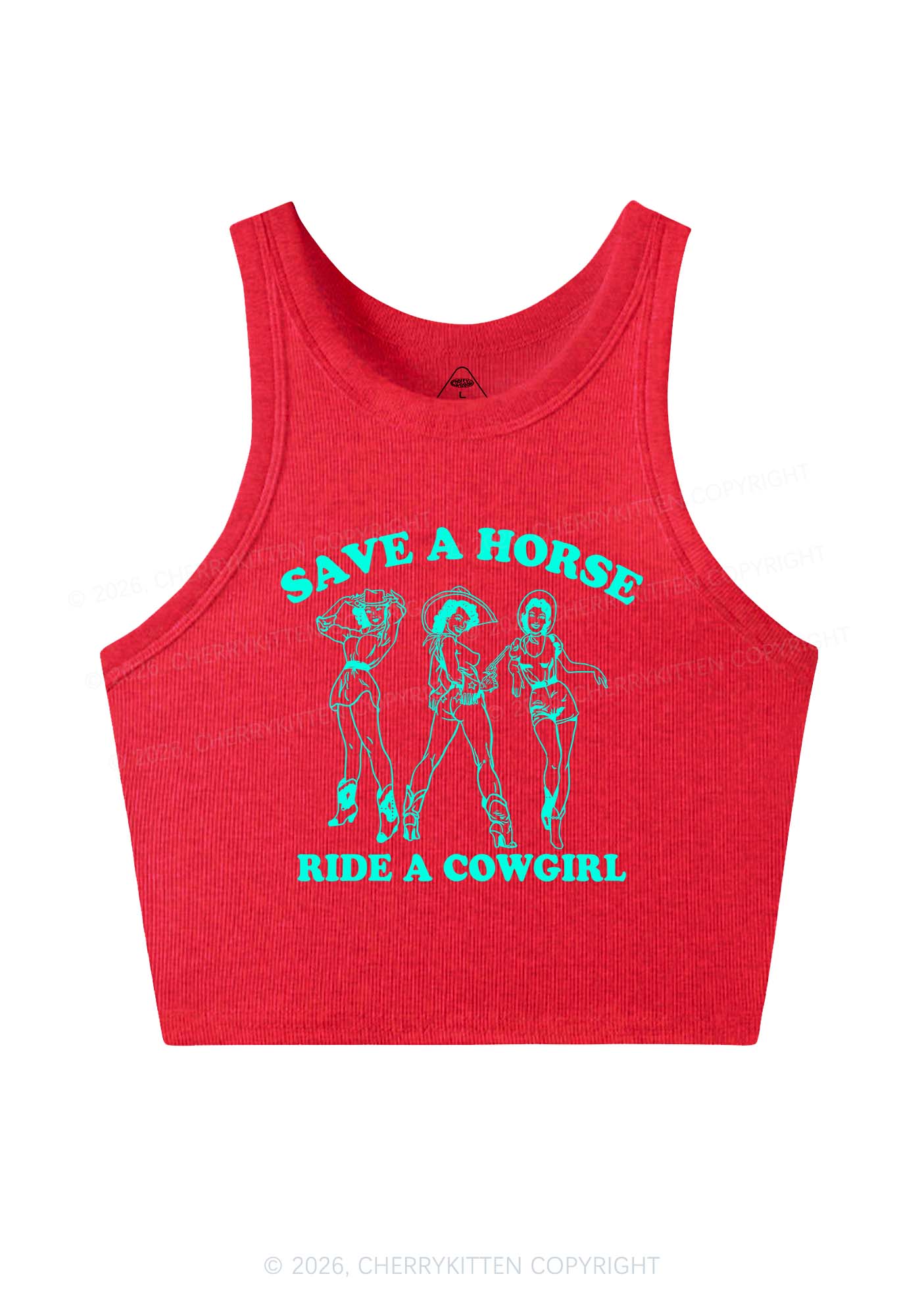 Ride A Cowgirl Y2K Crop Tank Top Cherrykitten - Image 5
