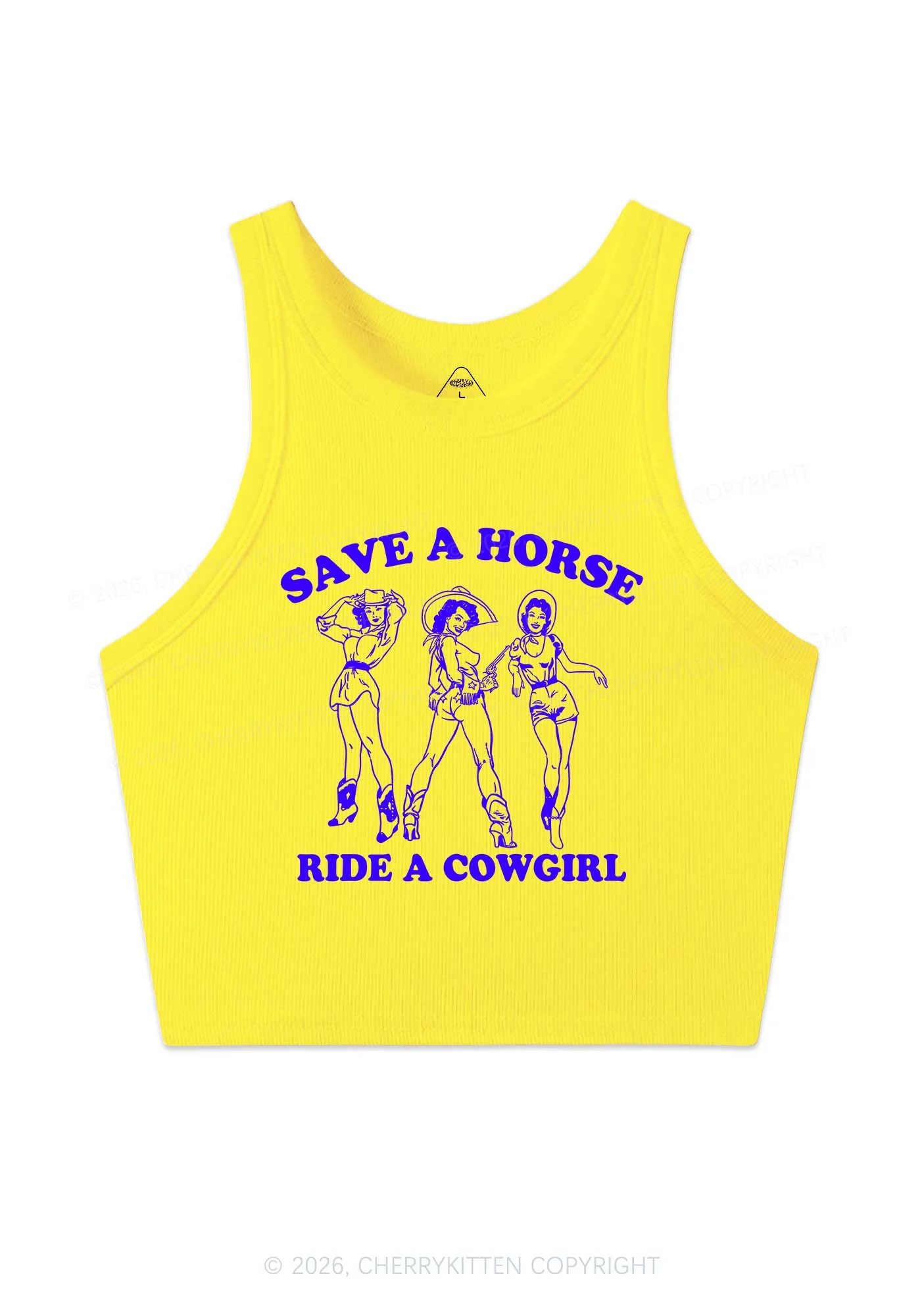 Ride A Cowgirl Y2K Crop Tank Top Cherrykitten - Image 6
