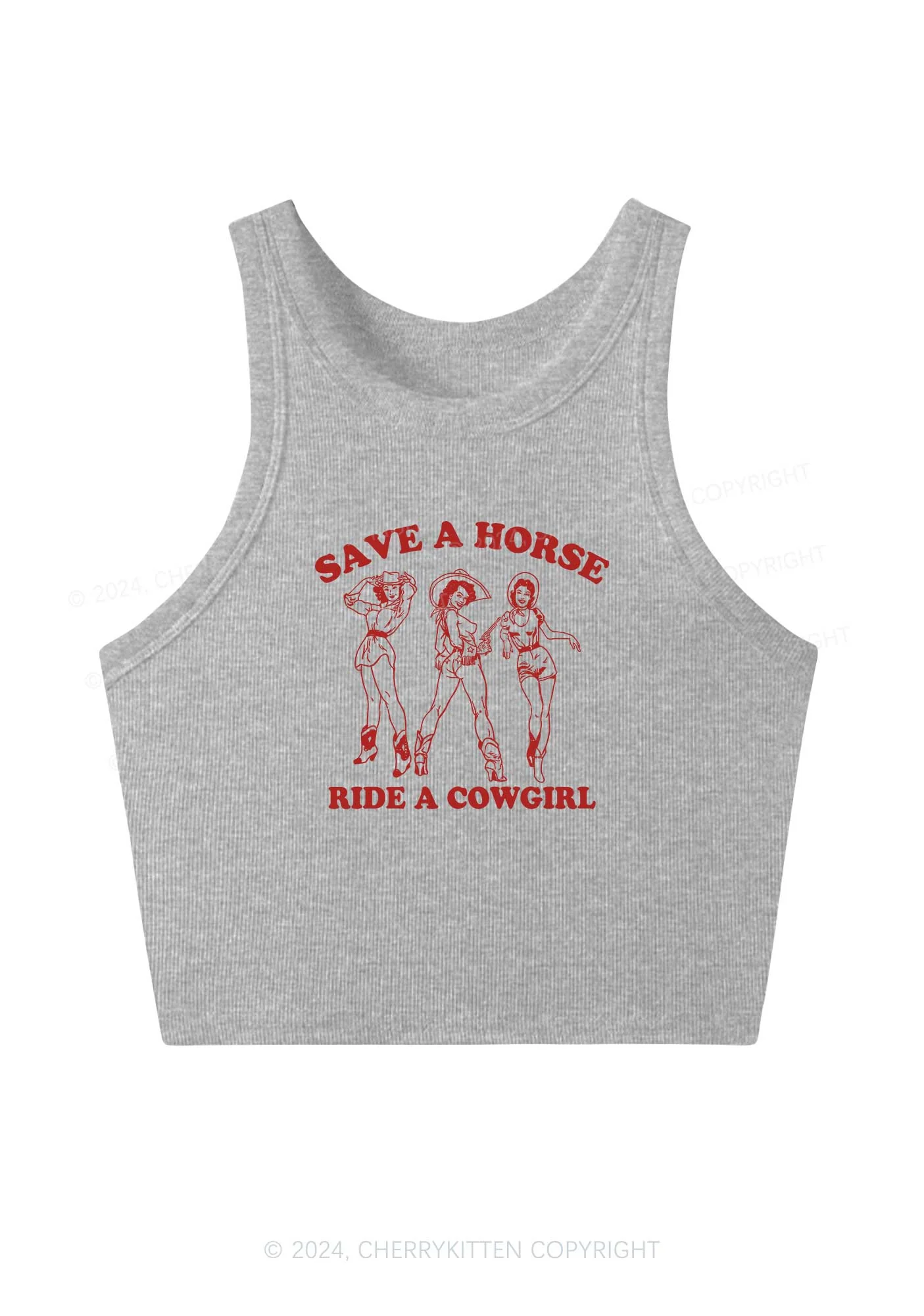 Ride A Cowgirl Y2K Crop Tank Top Cherrykitten - Image 7