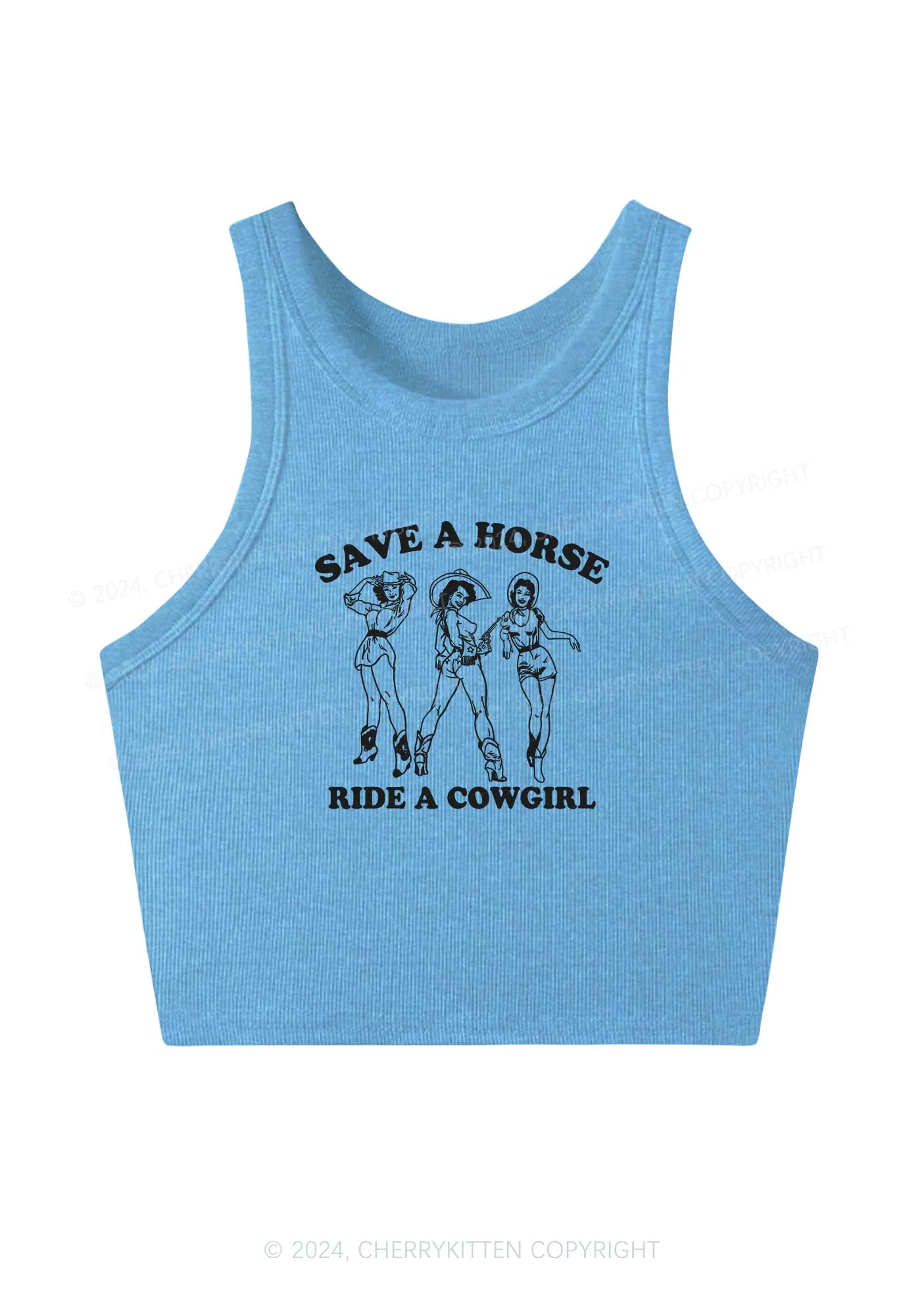 Ride A Cowgirl Y2K Crop Tank Top Cherrykitten - Image 8