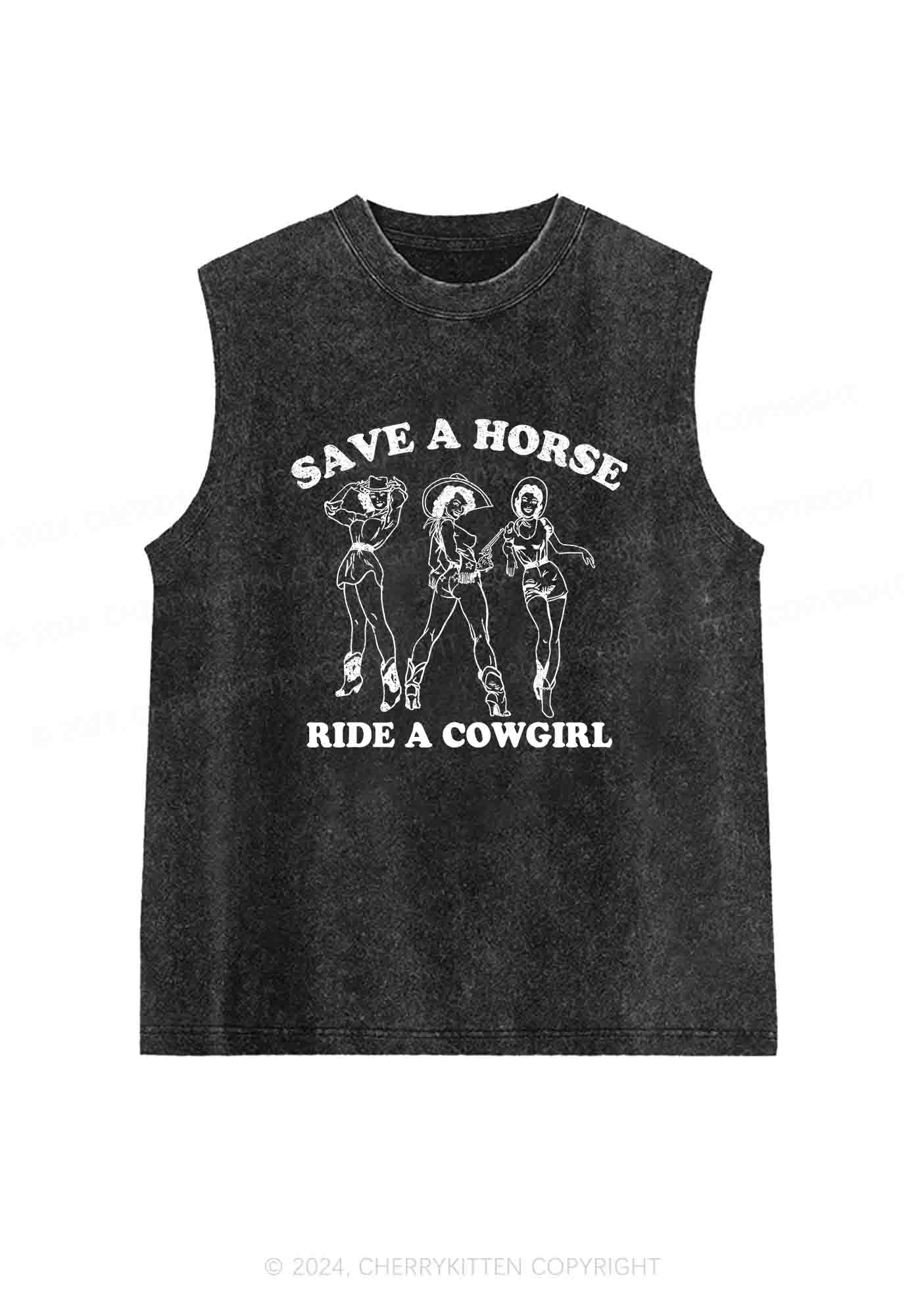 Ride A Cowgirl Y2K Washed Tank Cherrykitten - Image 3