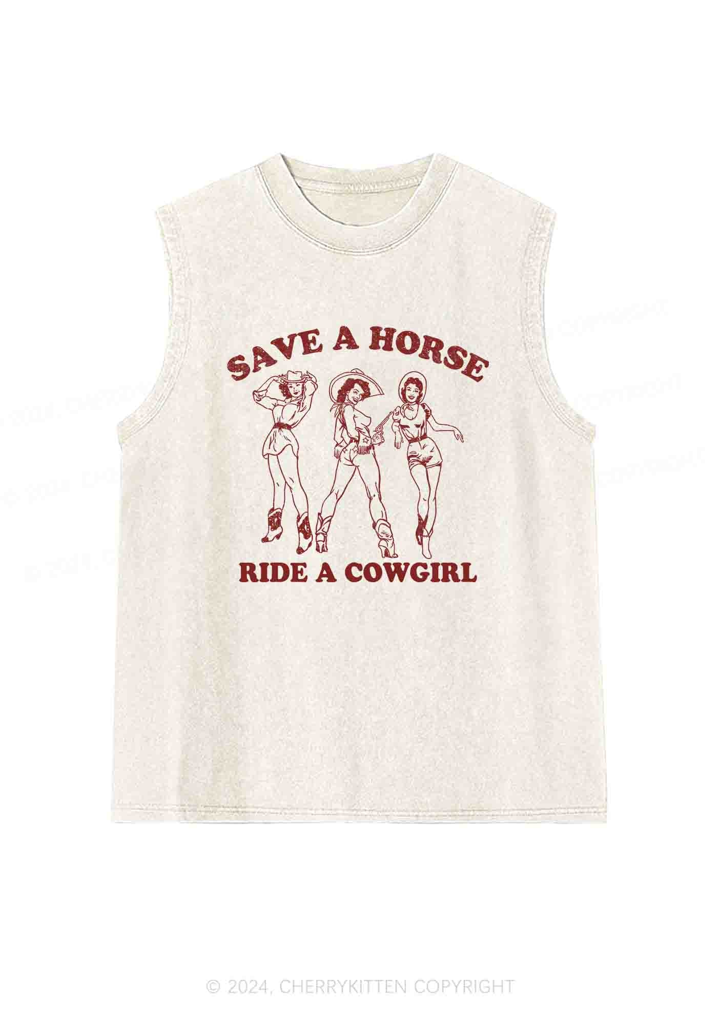 Ride A Cowgirl Y2K Washed Tank Cherrykitten - Image 4