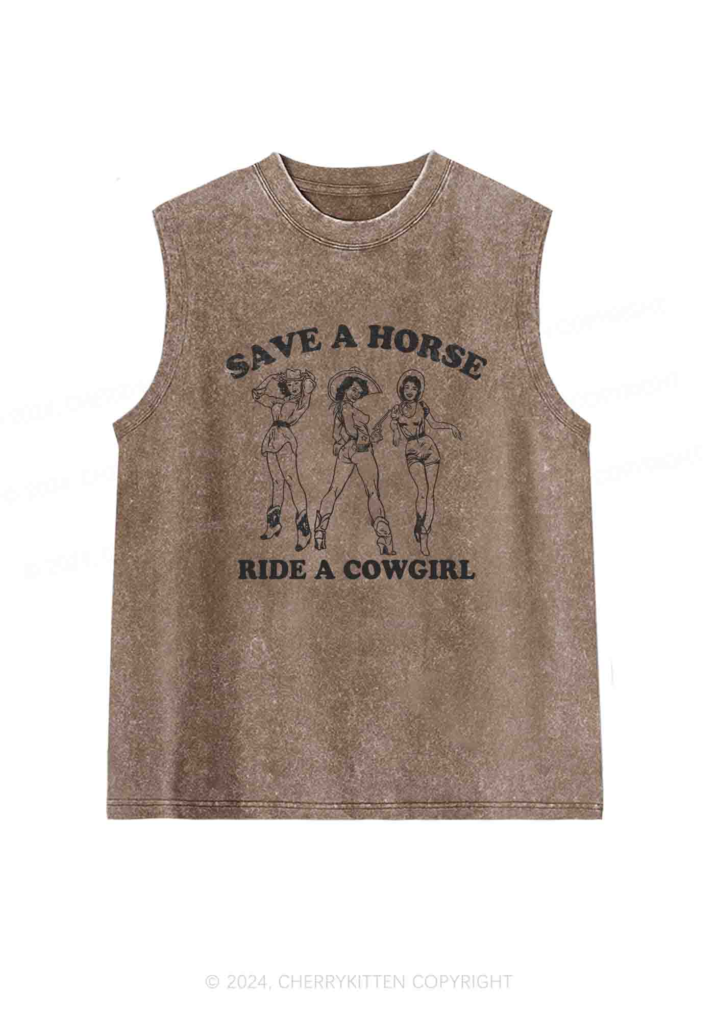 Ride A Cowgirl Y2K Washed Tank Cherrykitten - Image 5