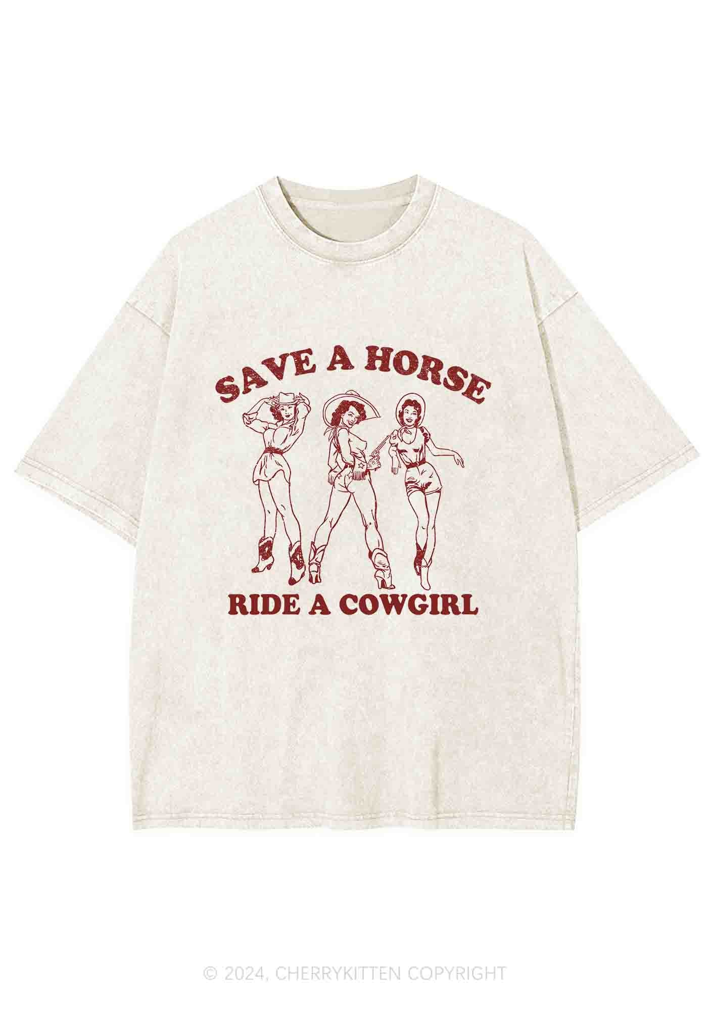 Ride A Cowgirl Y2K Washed Tee Cherrykitten - Image 4