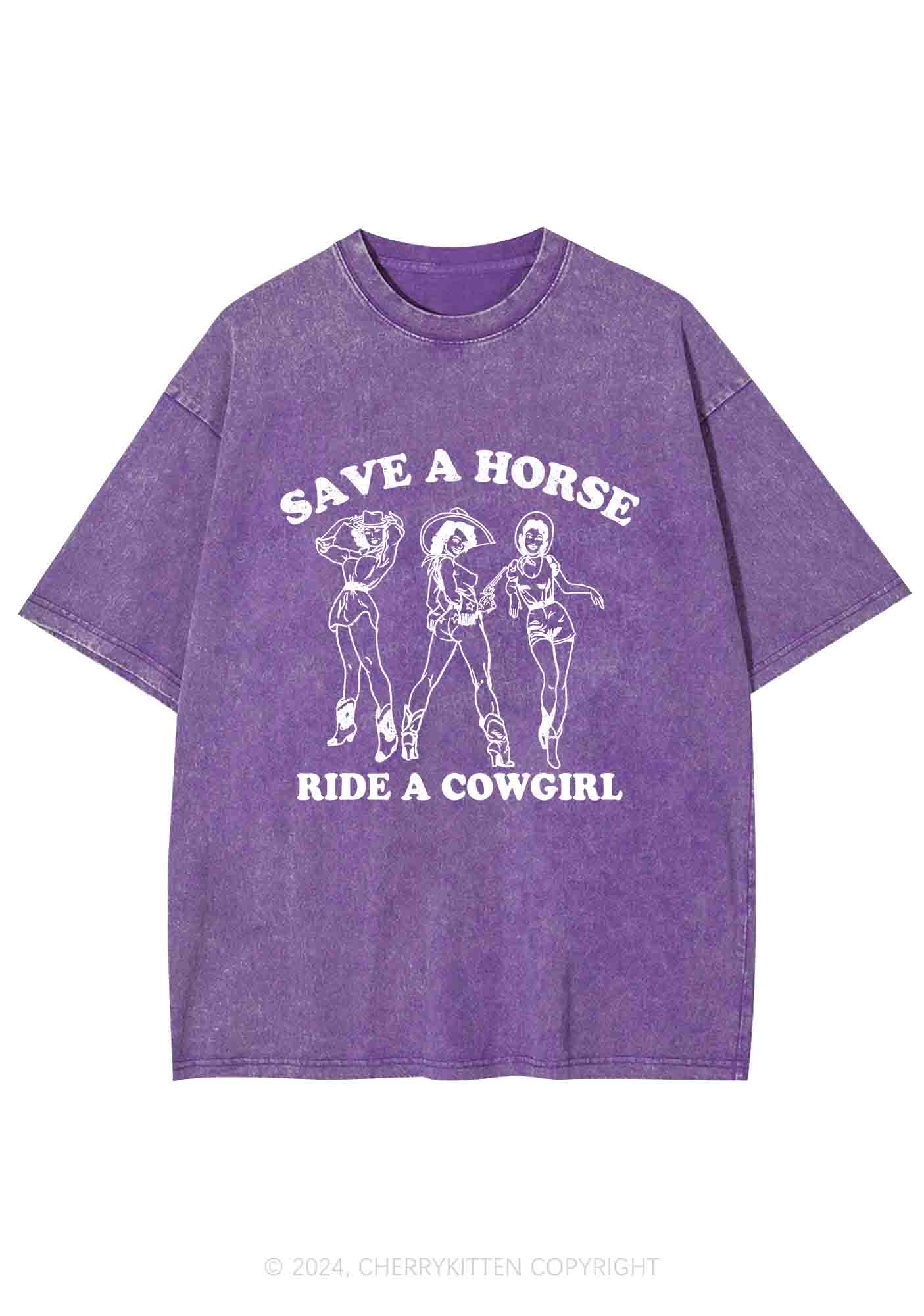 Ride A Cowgirl Y2K Washed Tee Cherrykitten - Image 5