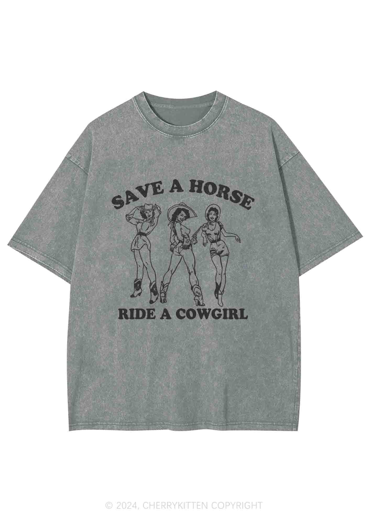 Ride A Cowgirl Y2K Washed Tee Cherrykitten - Image 6