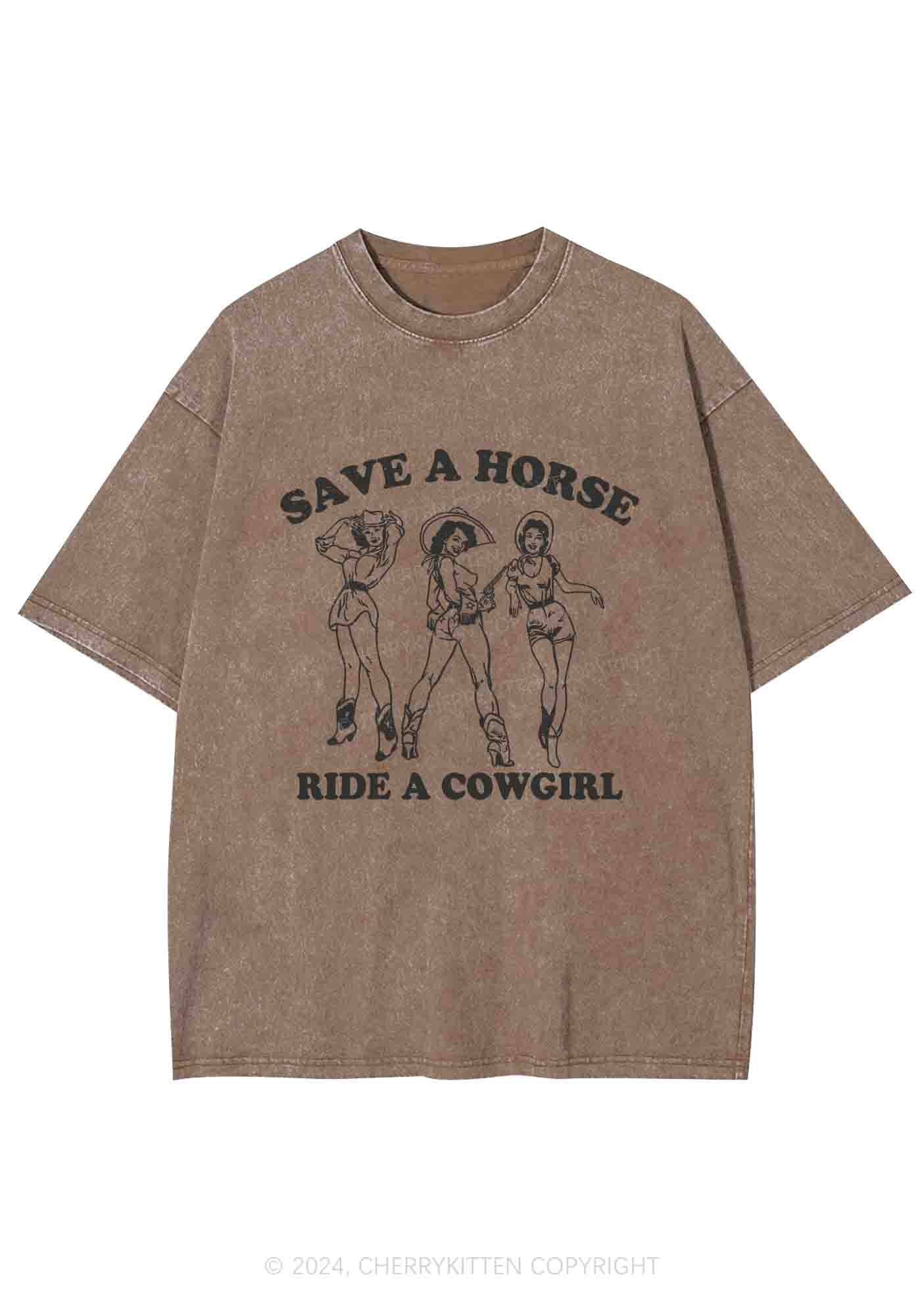 Ride A Cowgirl Y2K Washed Tee Cherrykitten - Image 7