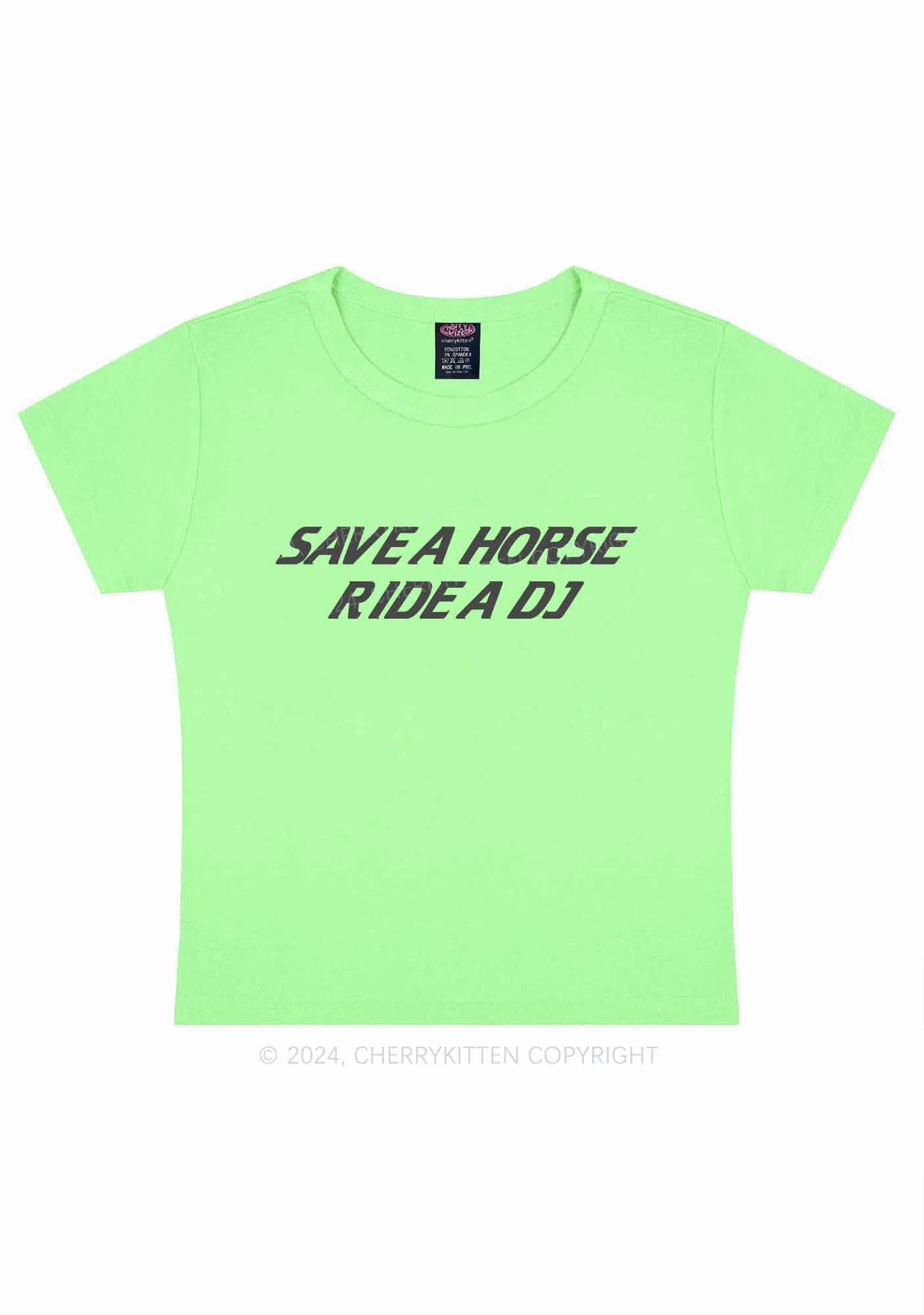 Ride A DJ Y2K Baby Tee Cherrykitten - Image 12