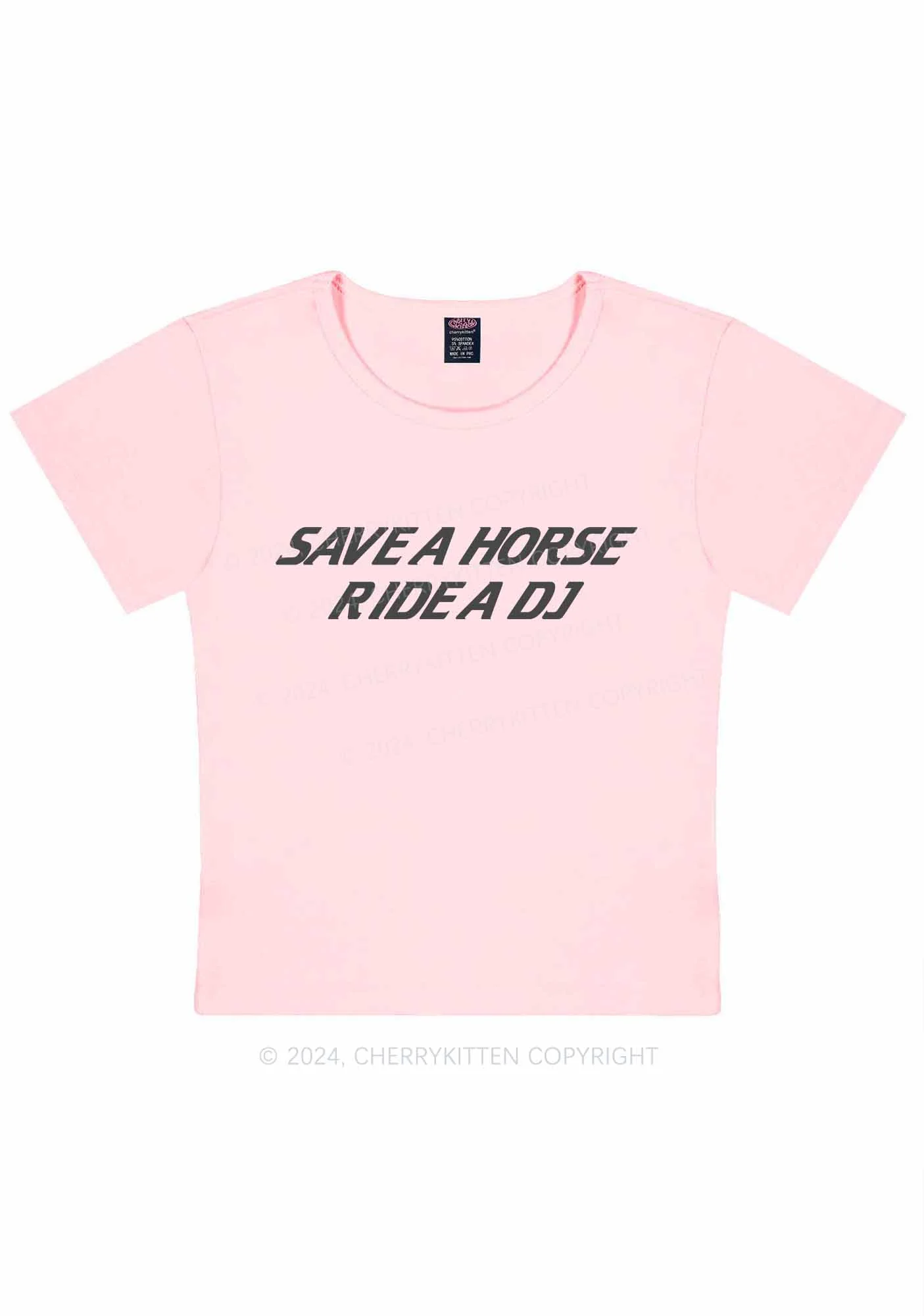 Ride A DJ Y2K Baby Tee Cherrykitten - Image 13