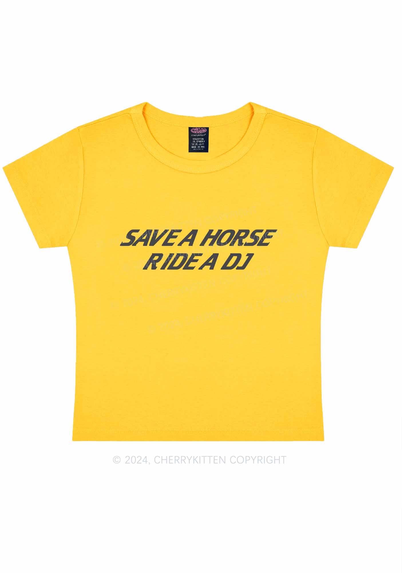 Ride A DJ Y2K Baby Tee Cherrykitten - Image 9